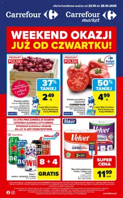 Pogląd gazetki "Weekend okazji już od czwartku" ze sklepu Carrefour ważnej od 23.10.2025
