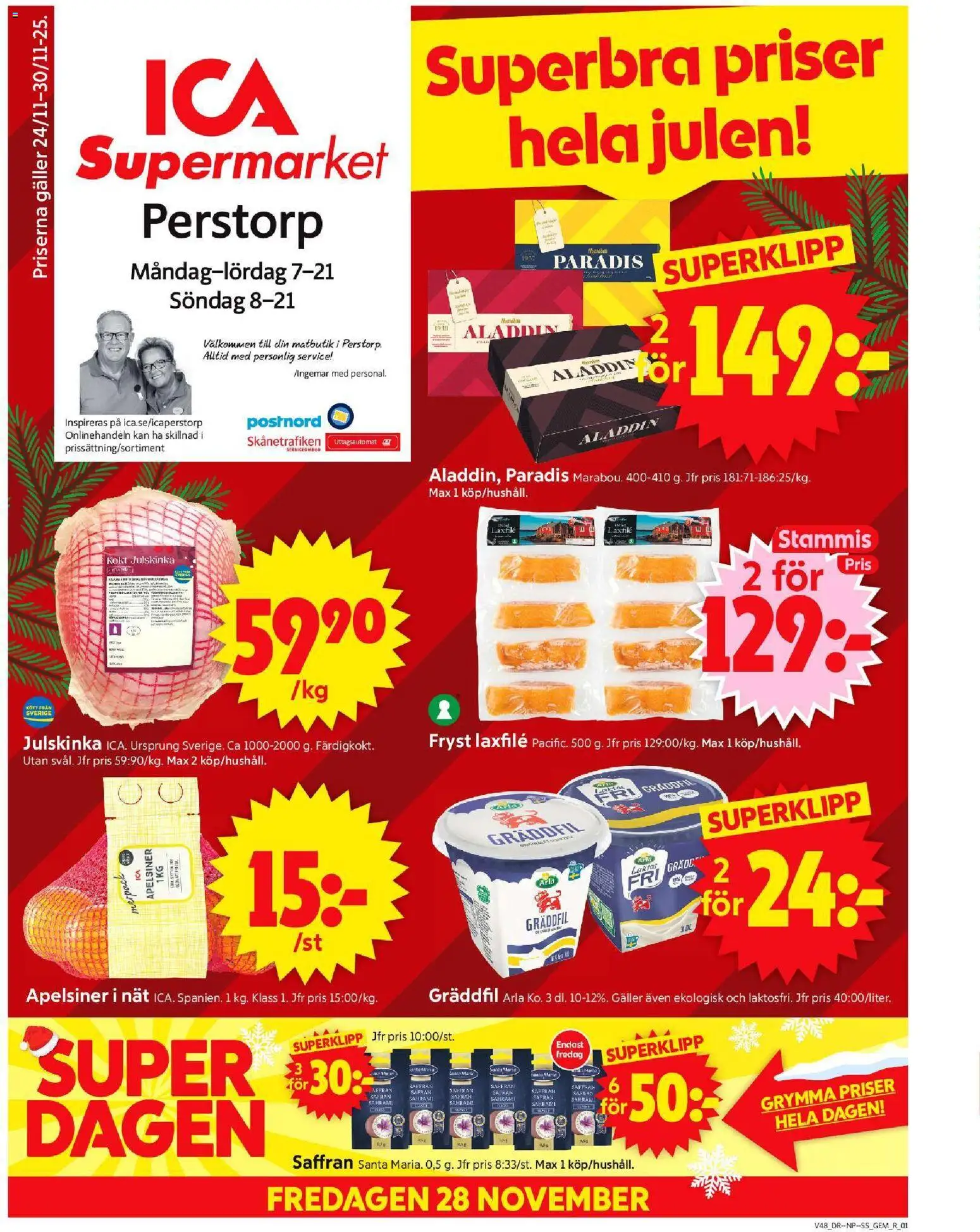 Förhandsgranska reklamblad Perstorp från butik ICA Supermarket gäller från 24/11/2025