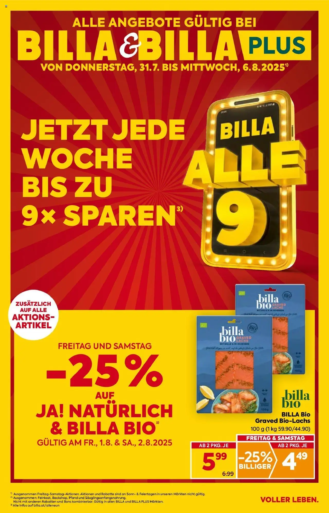  BILLA Flugblatt ab 31.07.2025 vorschau >> Moedling, Scheibbs, Schwadorf - Seite 1