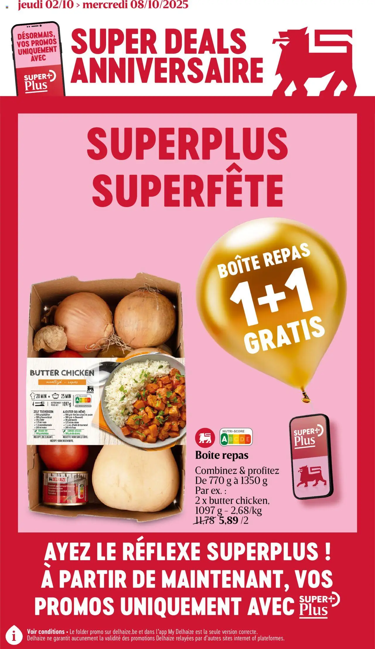 Delhaize shop Folder de la semaine 40 geldig vanaf 02/10/2025 - Paginanummer 1