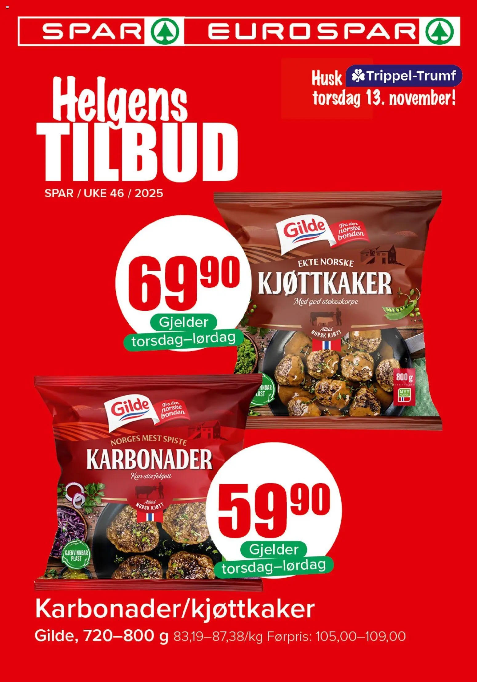Forhåndsvis Helgens Tilbud fra butikk Spar gyldig fra 13/11/2025