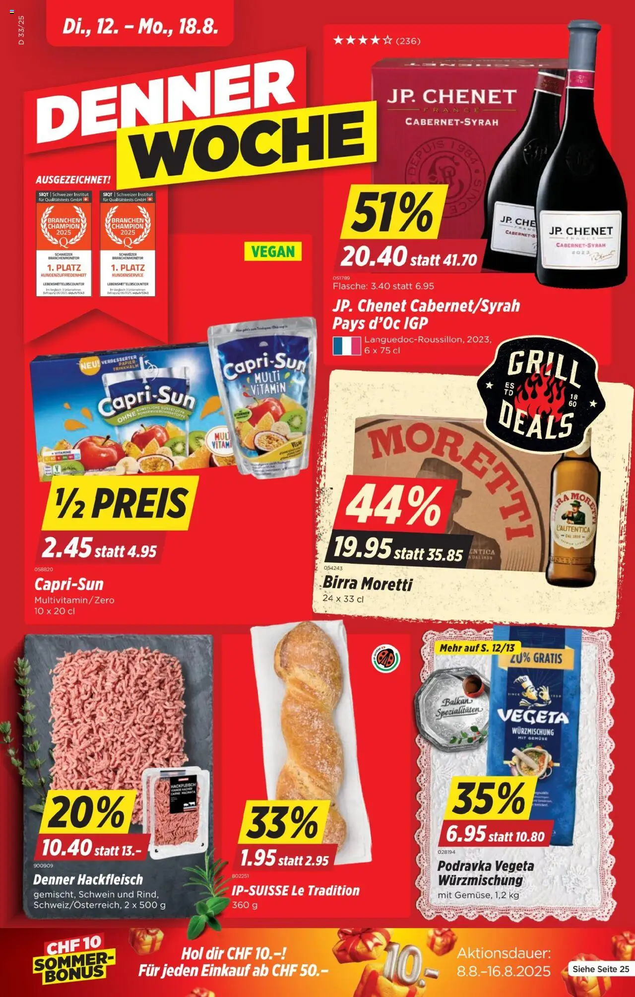 Denner Aktionen ab 12.08.2025 - Seitennummer 1