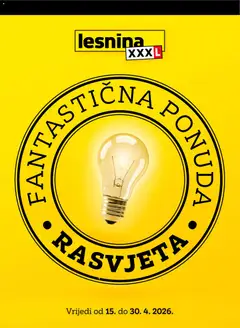 Pregled letka Lesnina Katalog Fantastična ponuda rasvjete trgovine Lesnina vrijedi od 15.04.2026