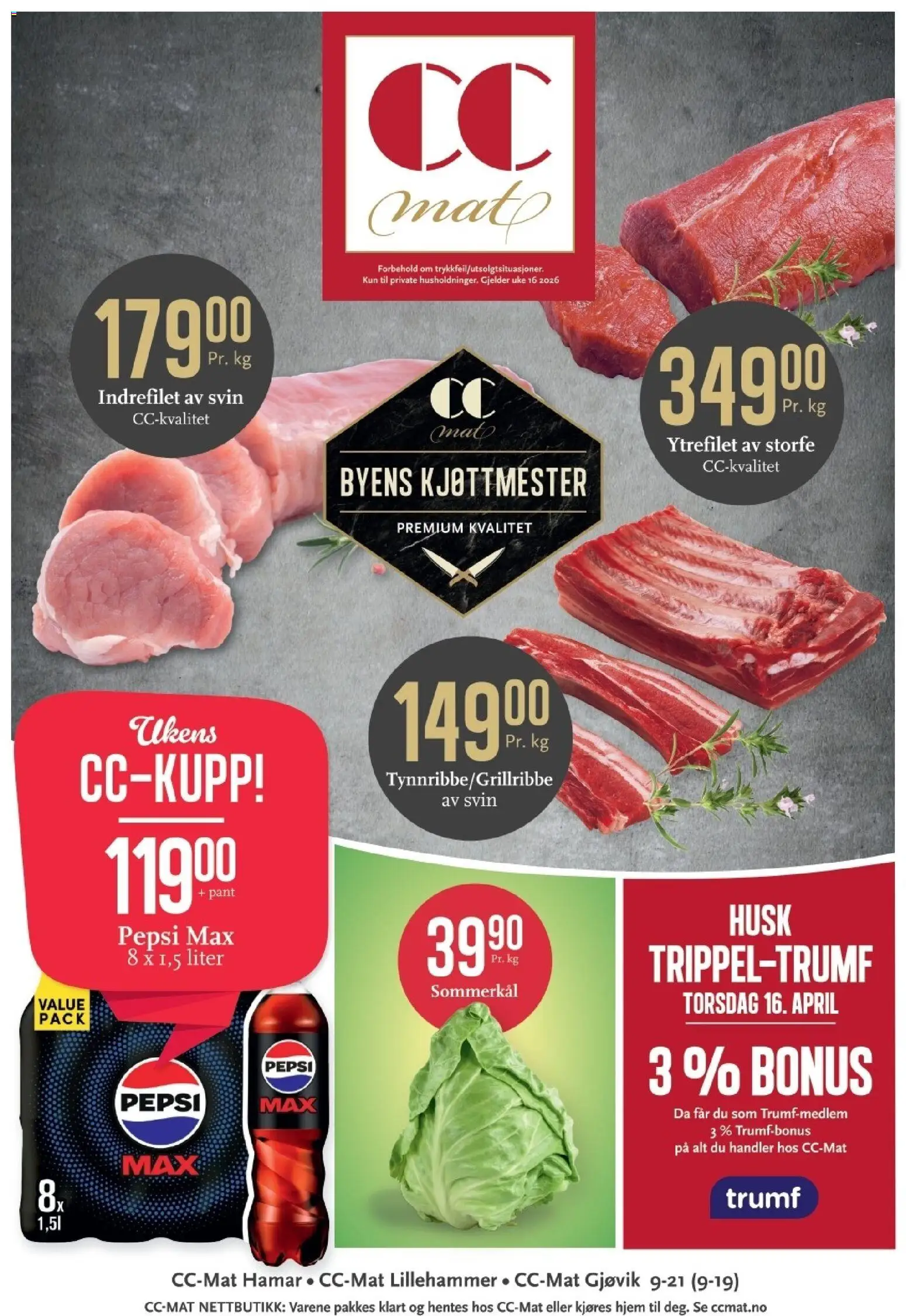 Forhåndsvis CC Mat kundeavis fra butikk CC Mat gyldig fra 13/04/2026