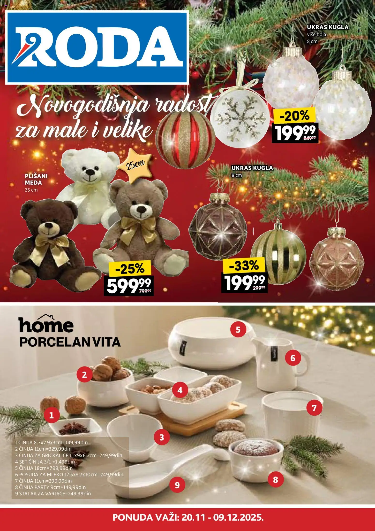 Pregled Roda kataloga - važi od 20.11.2025