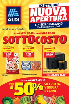 Anteprima dell'opuscolo Volantino Nuova Apertura Cinisello Balsamo dal negozio Aldi valido da 02/10/2025
