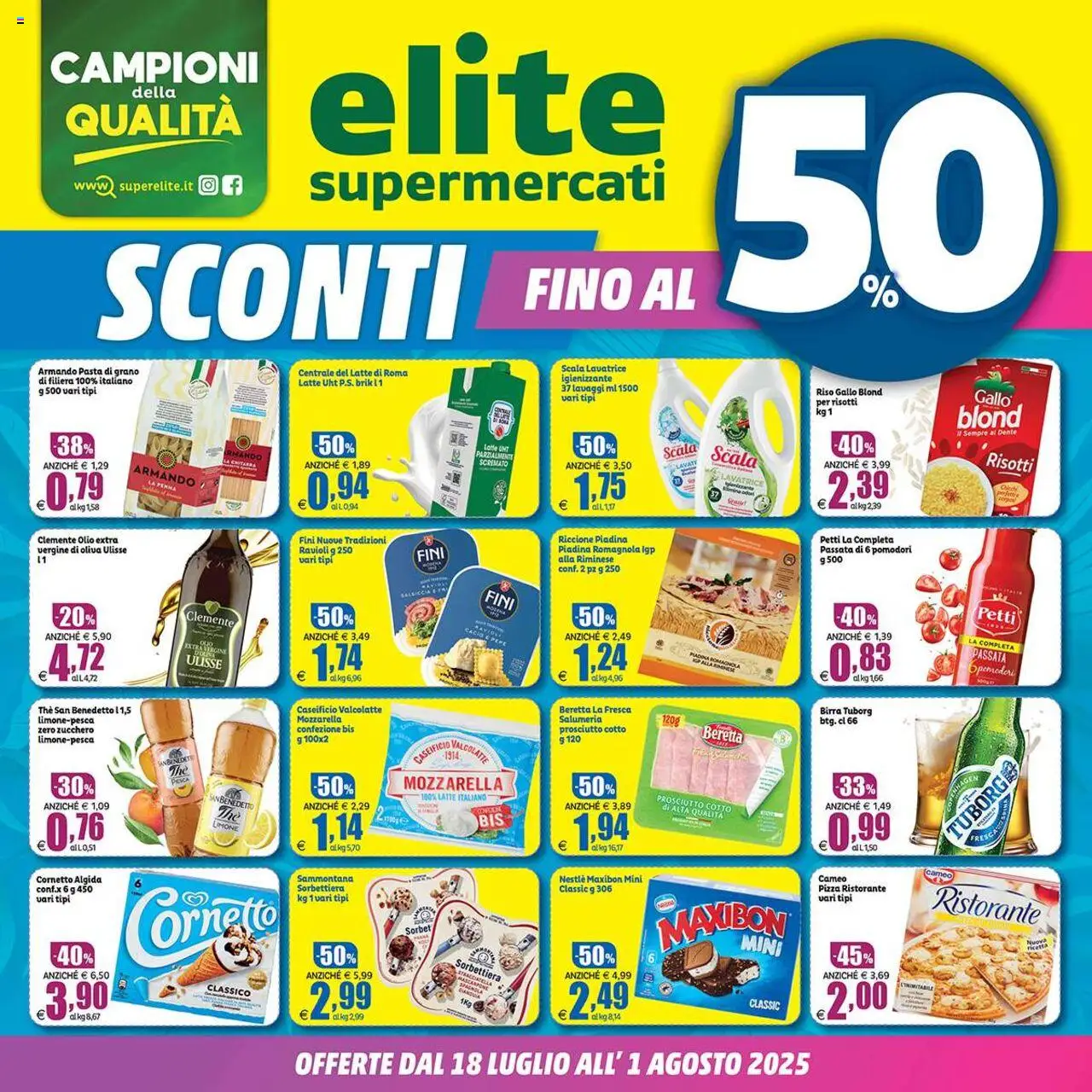 Volantino Elite Supermercati valido da 18/07/2025 numero di pagina 1
