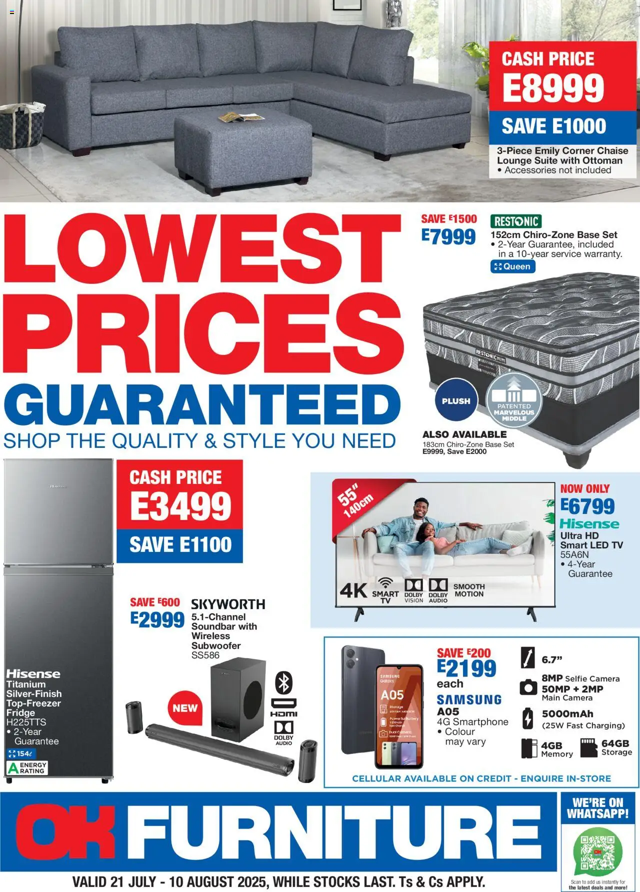OK Furniture Catalogue Eswatini from 21/07 - 10/08/2025 > Promotions