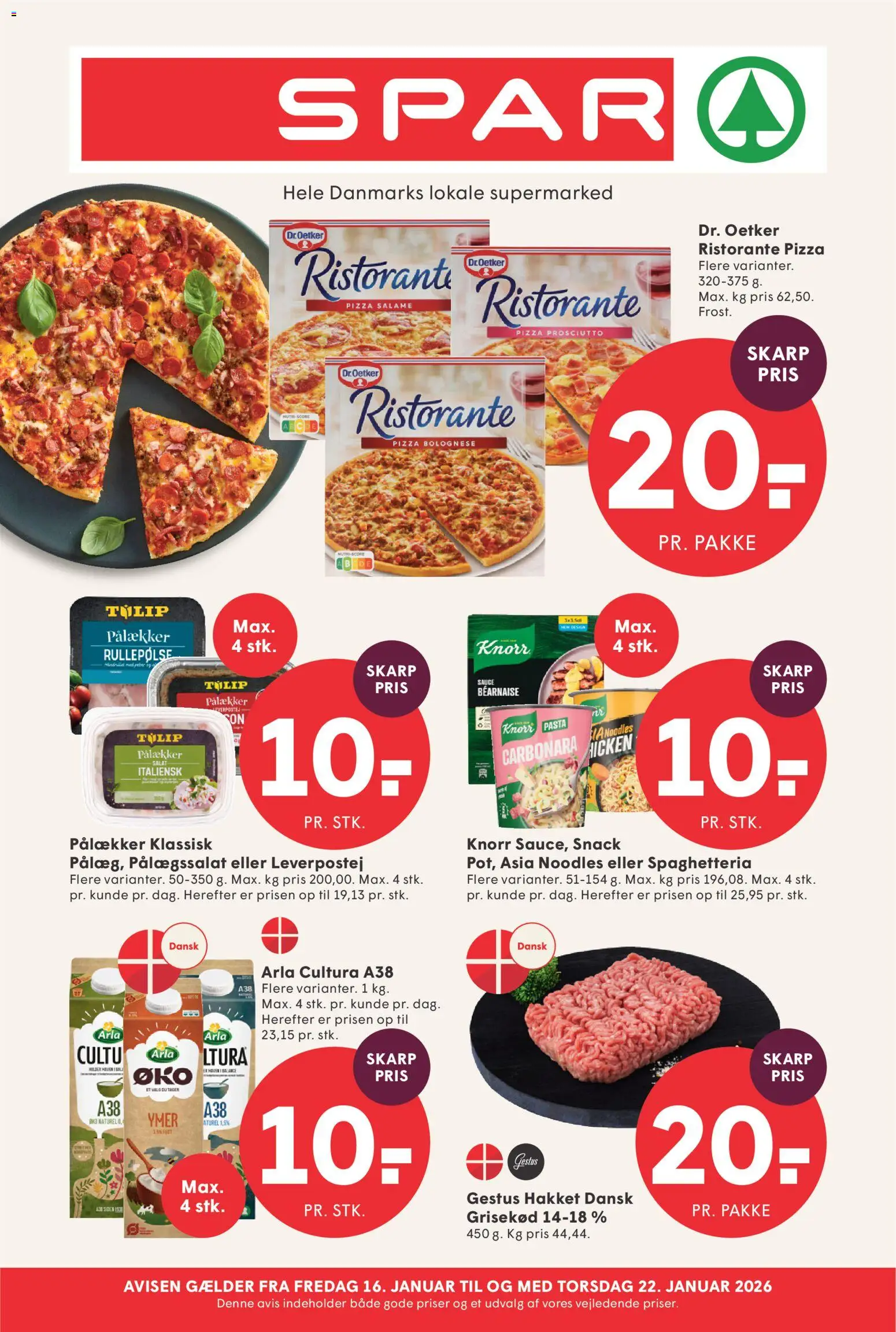 Eksempel på tilbudsavis Tilbudsavis fra butik Spar gyldig fra 16/01/2026