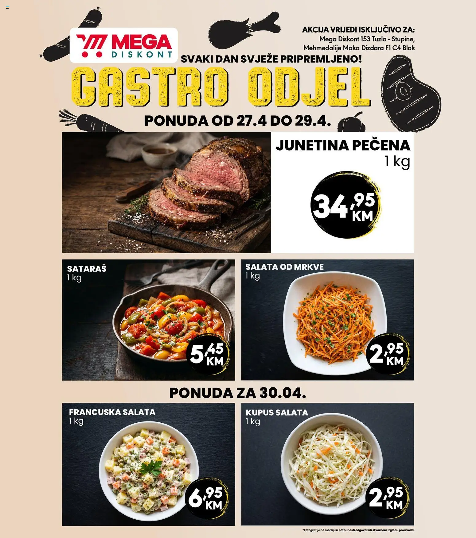 Pregled letka Mega Diskont castro odjel trgovine Mega Diskont vrijedi od 27.04.2026
