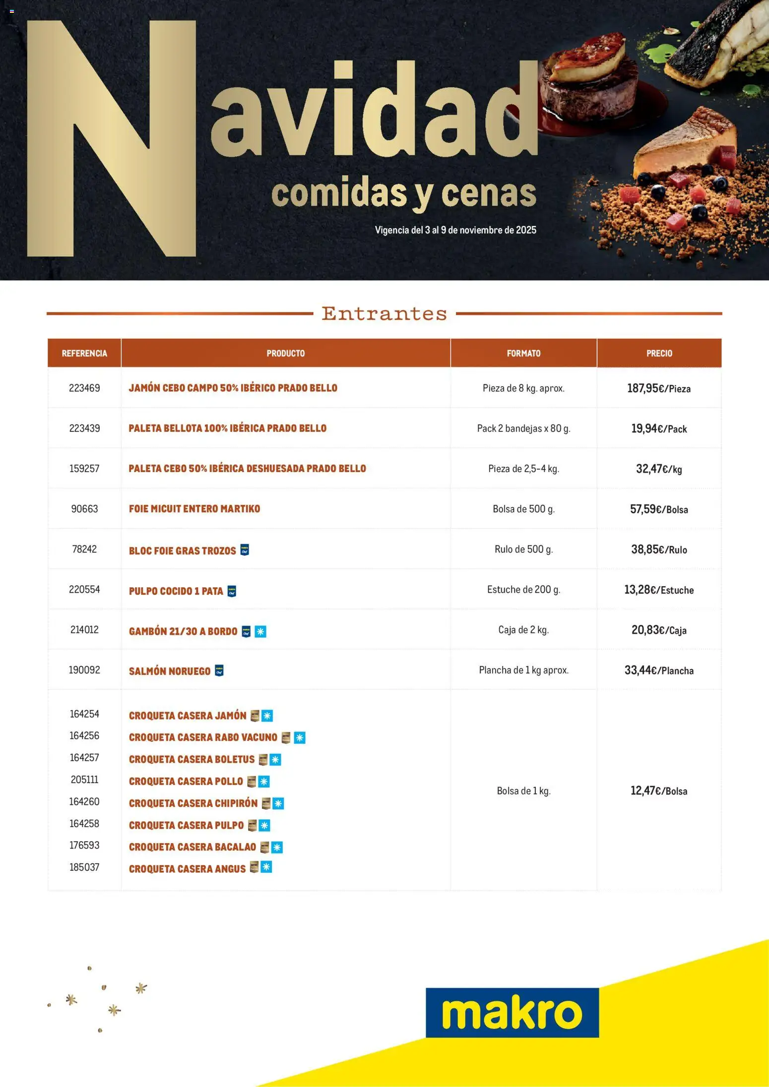 Vista previa del folleto de la tienda Makro válido desde el 03/11/2025 - Bolsa, Jamón, Plancha, Caja, Salmón, Pollo