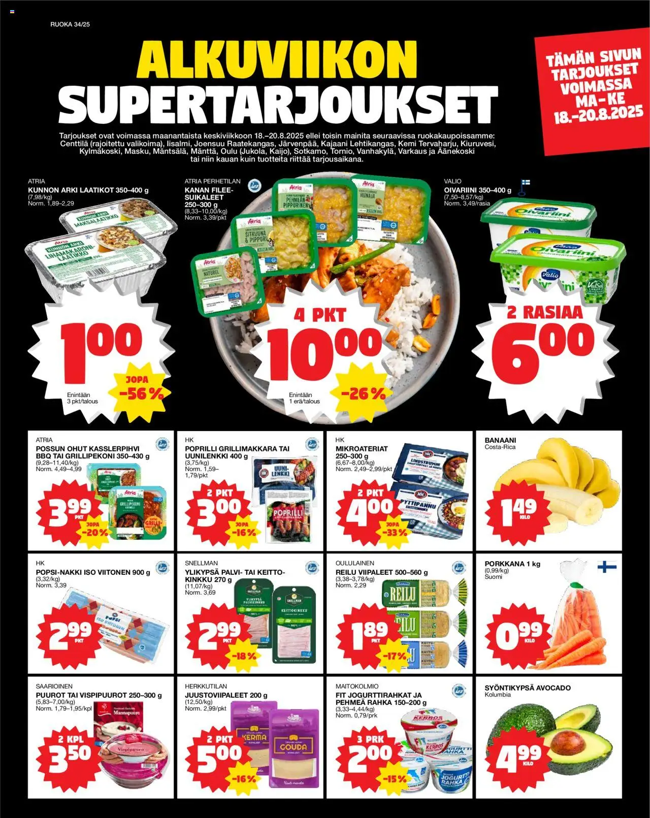 Tokmanni-kaupan Ruokatarjoukset voimassa 18/08/2025 - Sivulla 1