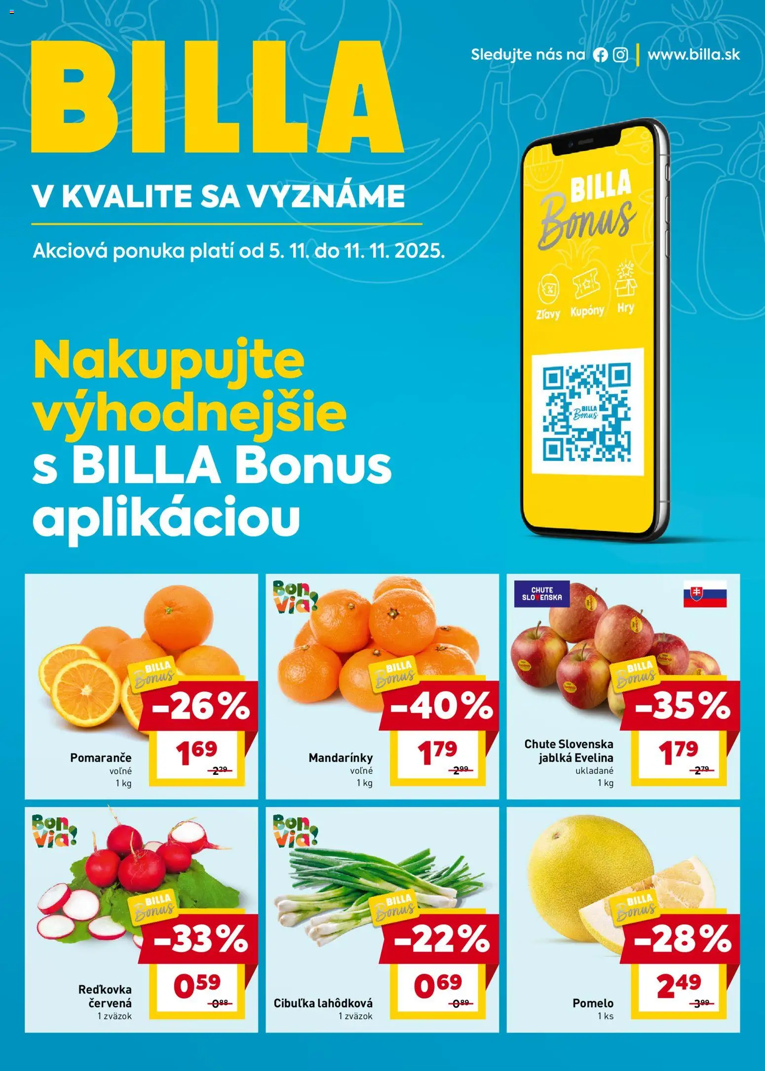 Náhľad Billa letáku platného od 05.11.2025