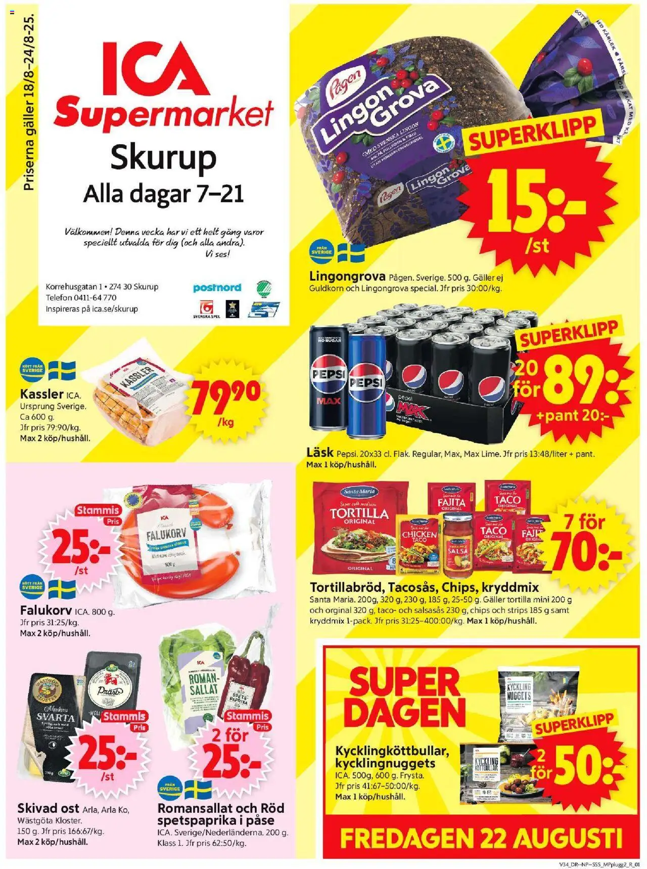 Skurup är giltig 18/08 2025 > Veckans Erbjudanden gäller från 18/08/2025 till 24/08/2025 sidnummer 1