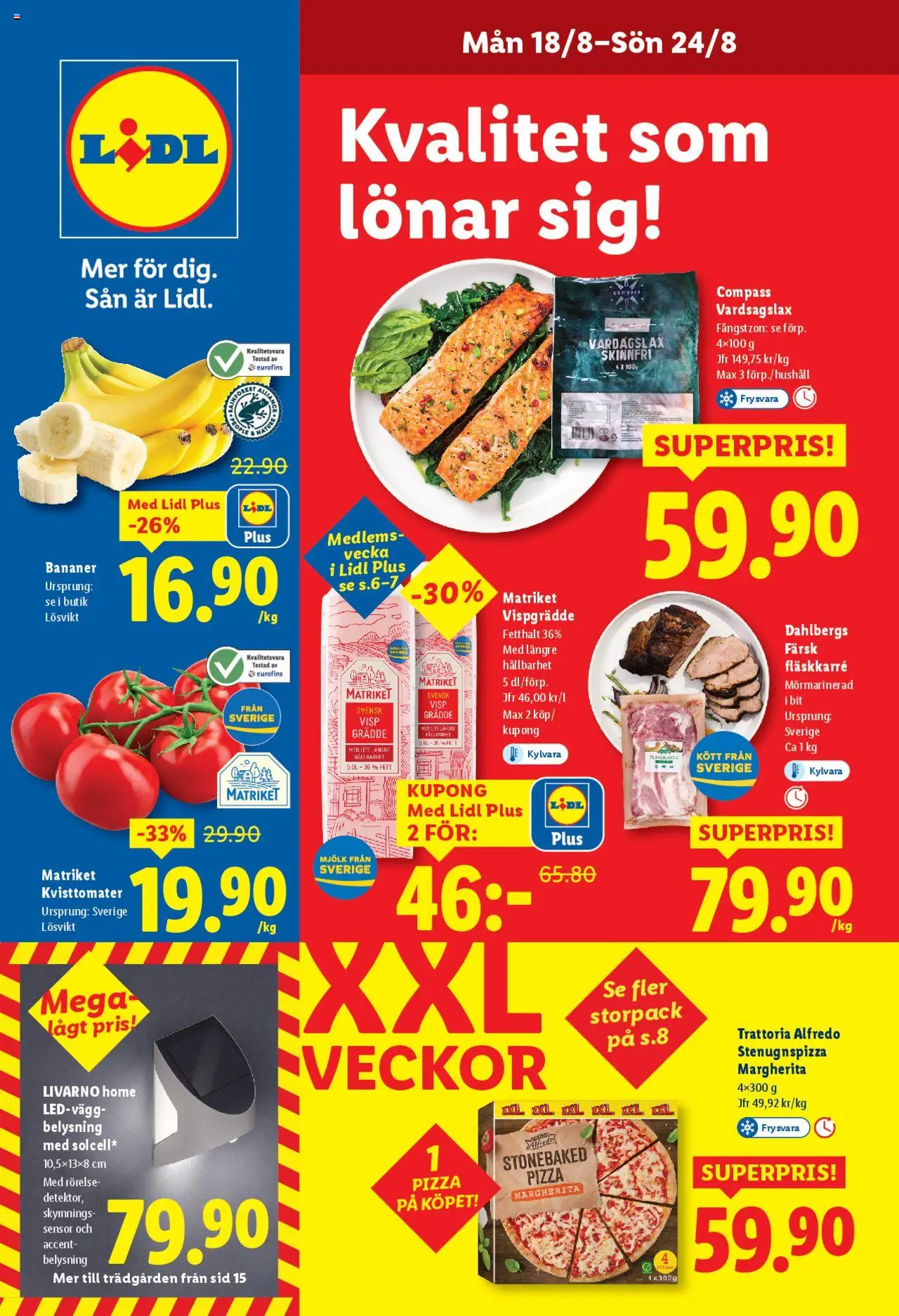 Aktuella reklamblad Lidl är giltig 18/08 2025 > Veckans Erbjudanden gäller från 18/08/2025 till 24/08/2025 sidnummer 1