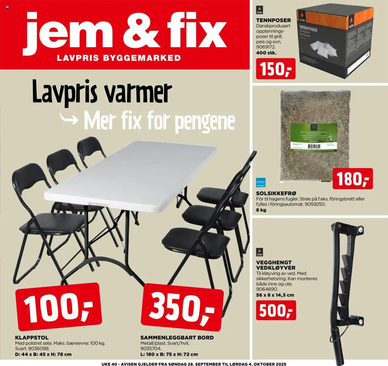 Kundeavis uke 40 Jem & Fix gyldig fra 28/09/2025 - Sidenummer 1