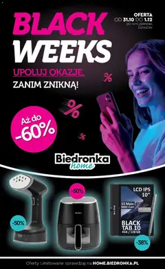 Pogląd gazetki "Black Friday" ze sklepu Biedronka ważnej od 31.10.2025