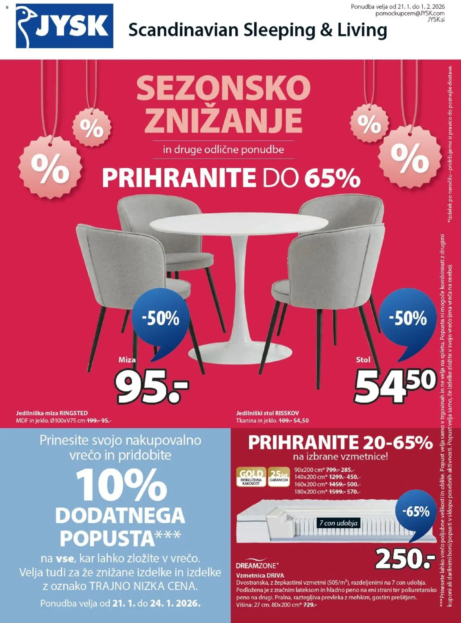 Predogled kataloga iz trgovine JYSK veljaven od 21.01.2026 - Stol, Miza, Vzmetnica, Prevleka
