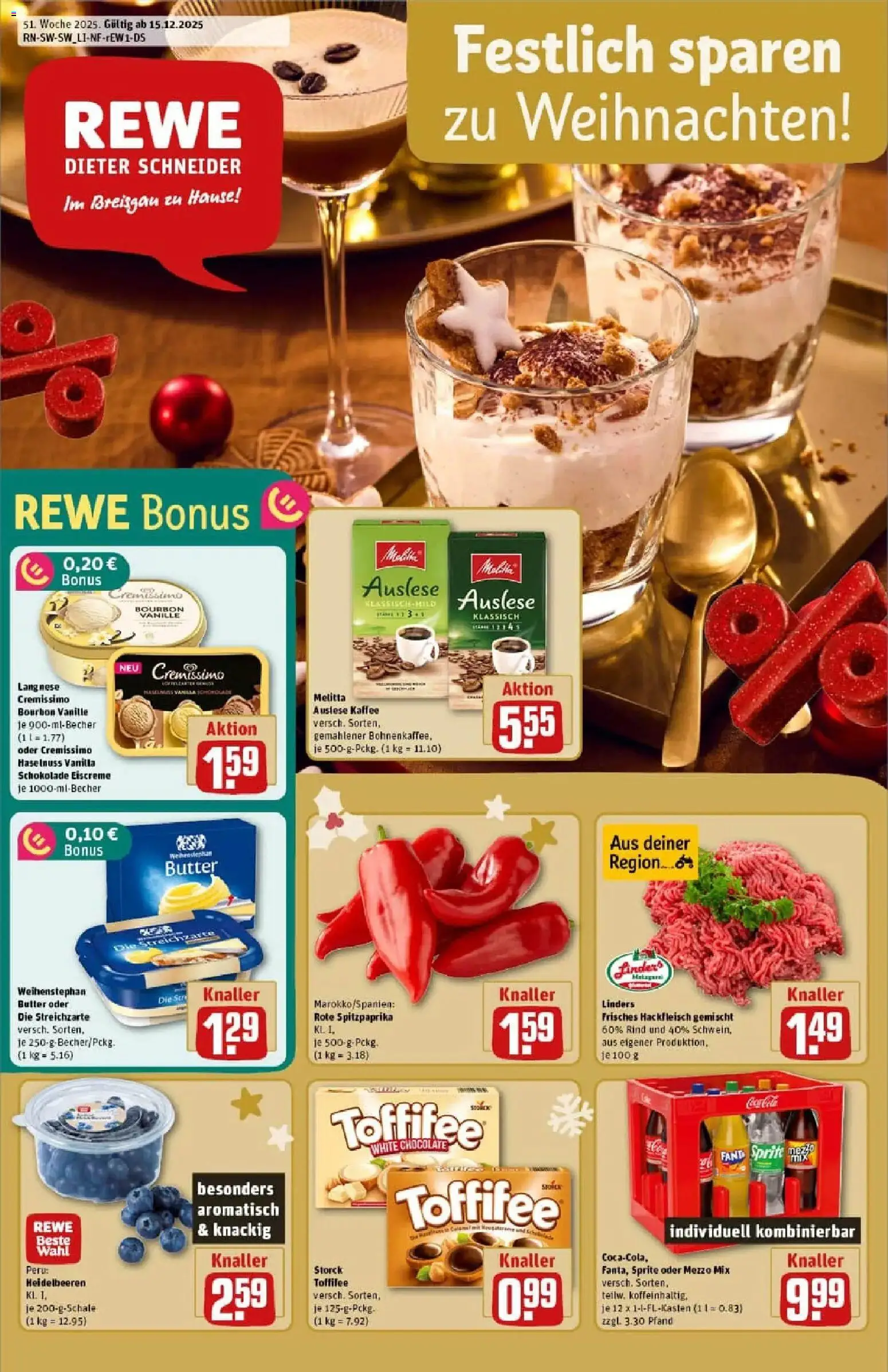 Vorschau von dem Prospekt des Geschäftes Rewe, gültig ab dem 15.12.2025
