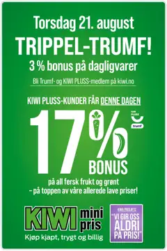 Forhåndsvis TRIPPEL-TRUMF! fra butikk Kiwi gyldig fra 21/08/2025
