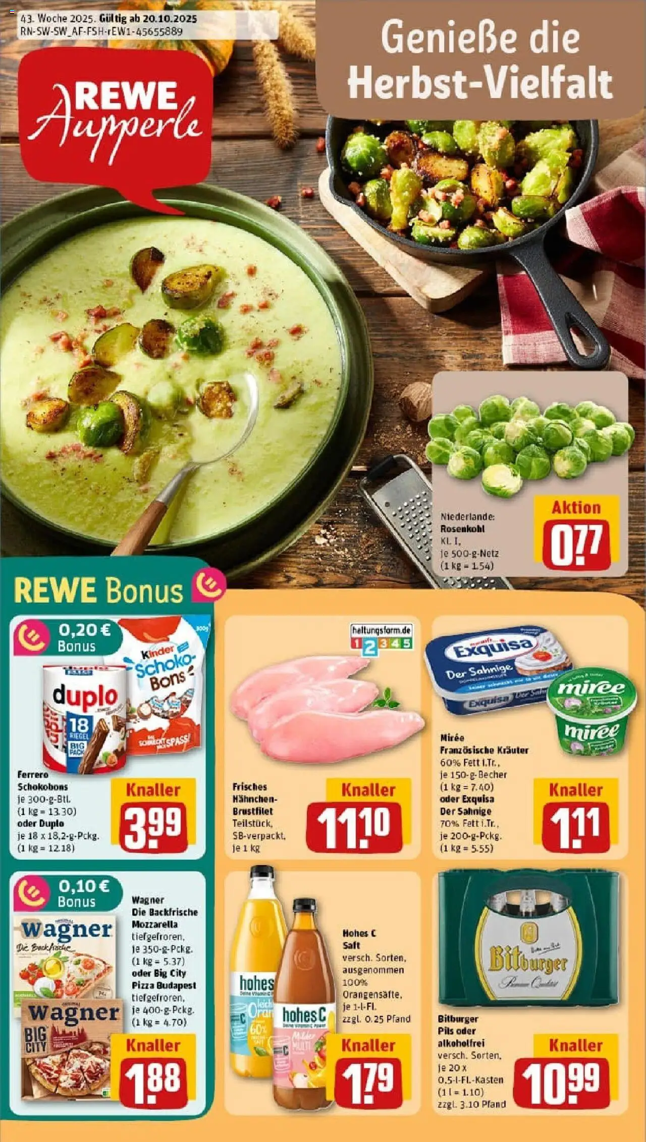 REWE Prospekt ab 19.10.2025 nächste Woche - Prospekt Fellbach	