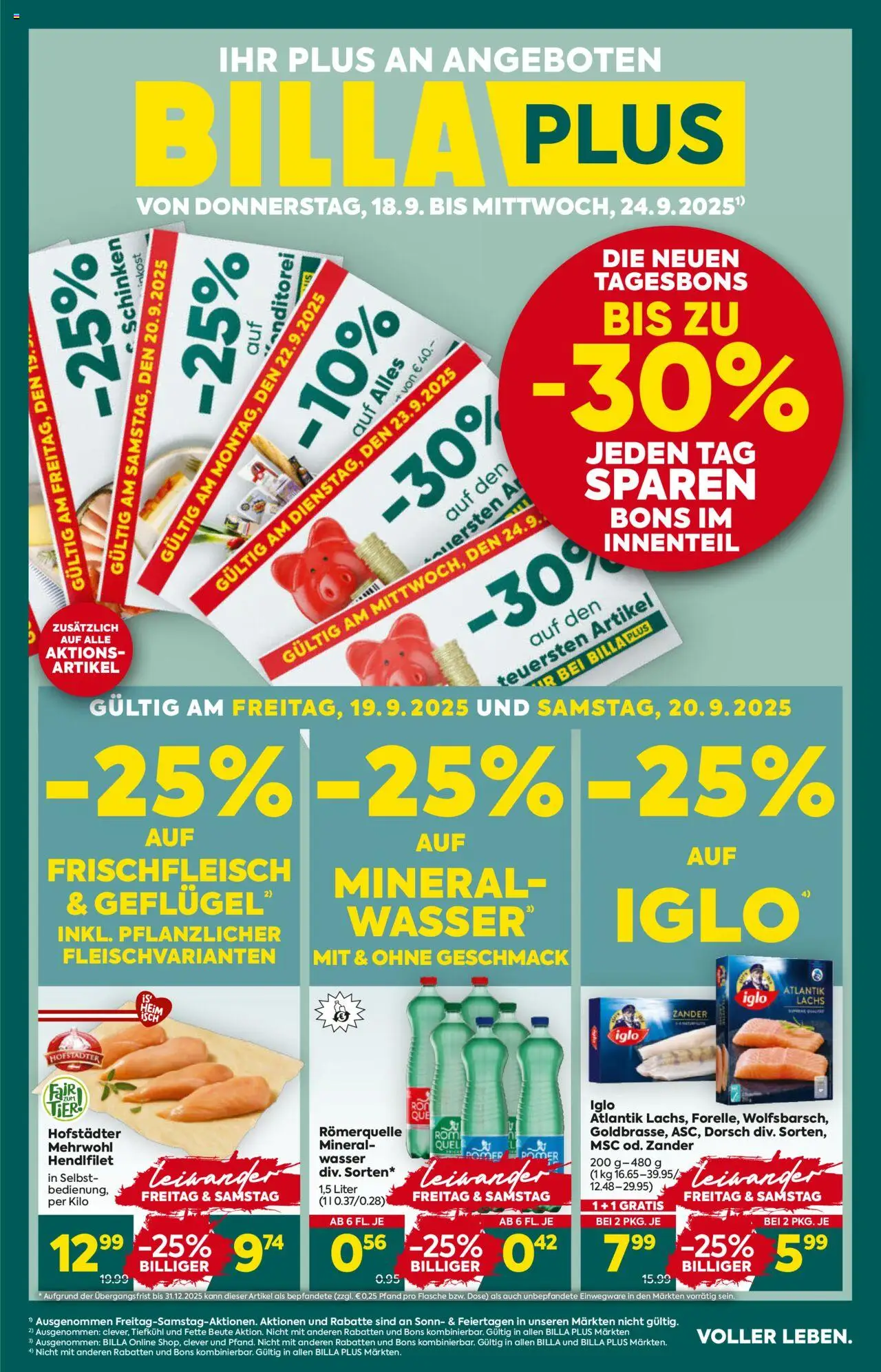  BILLA PLUS Flugblatt 18.09.2025 - Angebote aktuell, prospekt - Seite 1