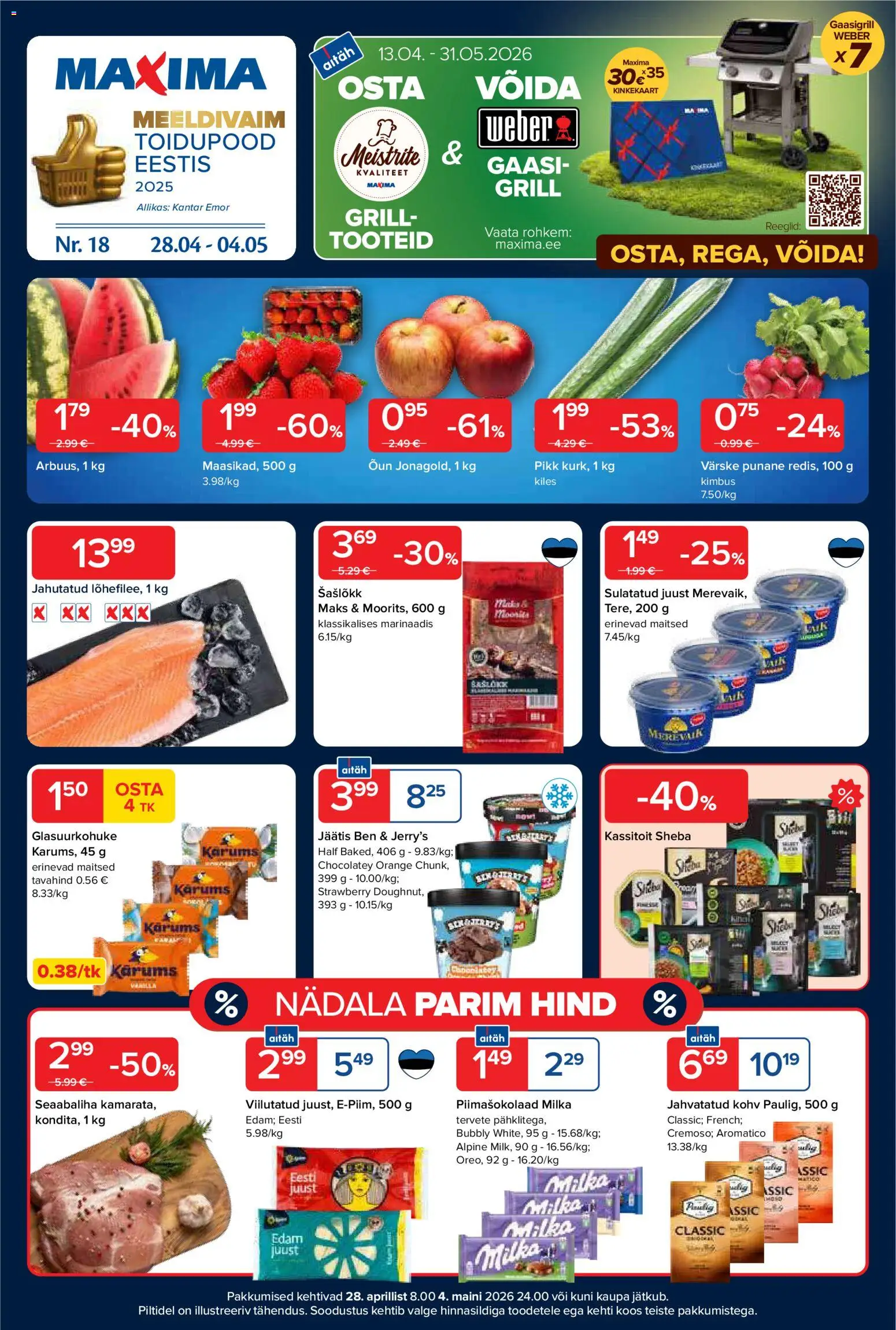 Maxima kliendilehe eelvaade alates 28.04.2026
