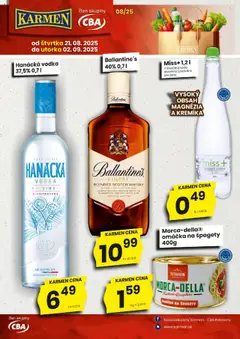 Náhľad KARMEN CBA letáku platného od 21.08.2025