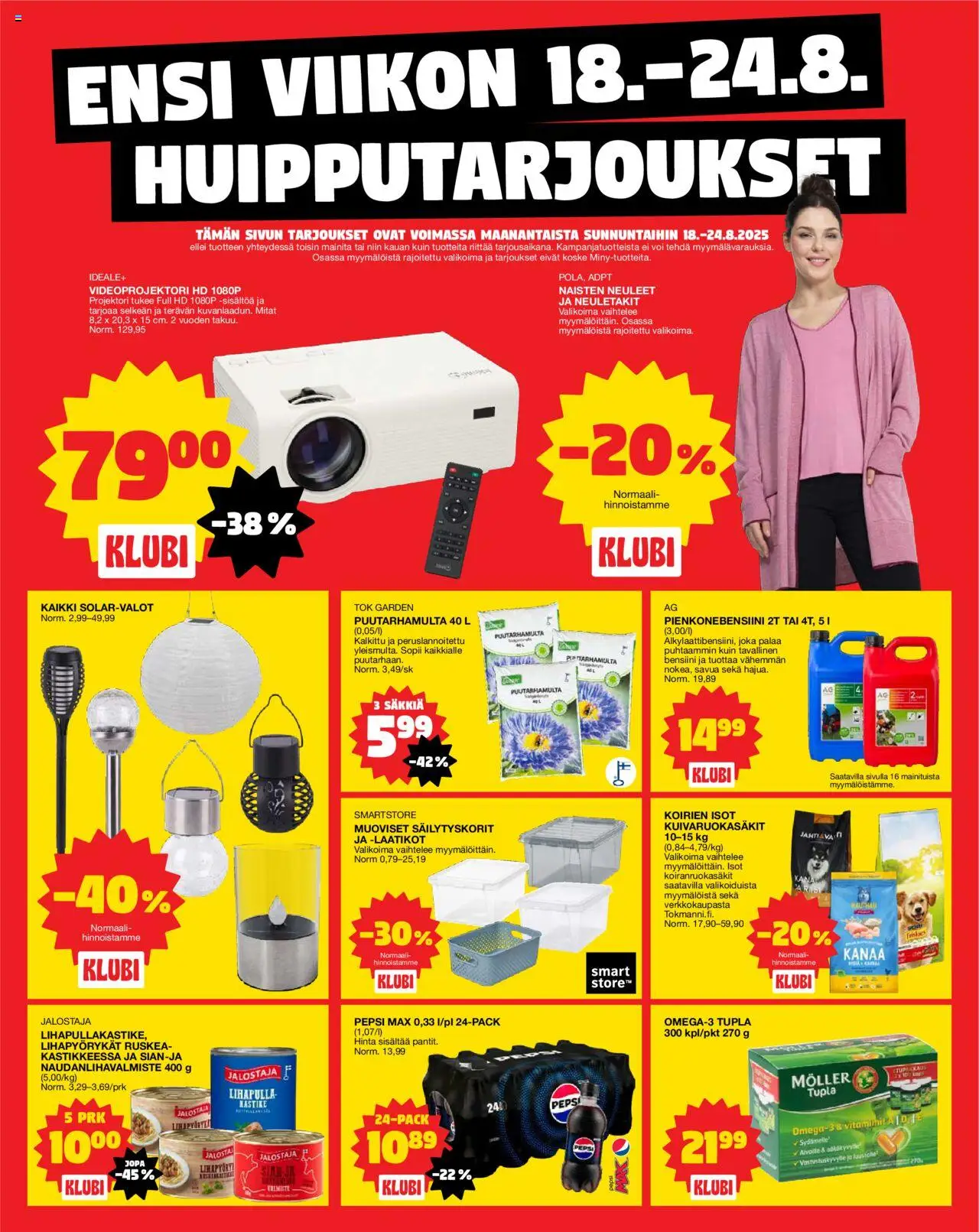 Tokmanni-kaupan Ensi viikon huipputarjoukset voimassa 18/08/2025 - Sivulla 1