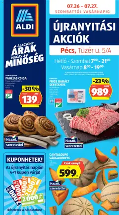 Aldi - Üzletnyitás: Pécs megtekintése, amely érvényes 2025.07.26.-től
