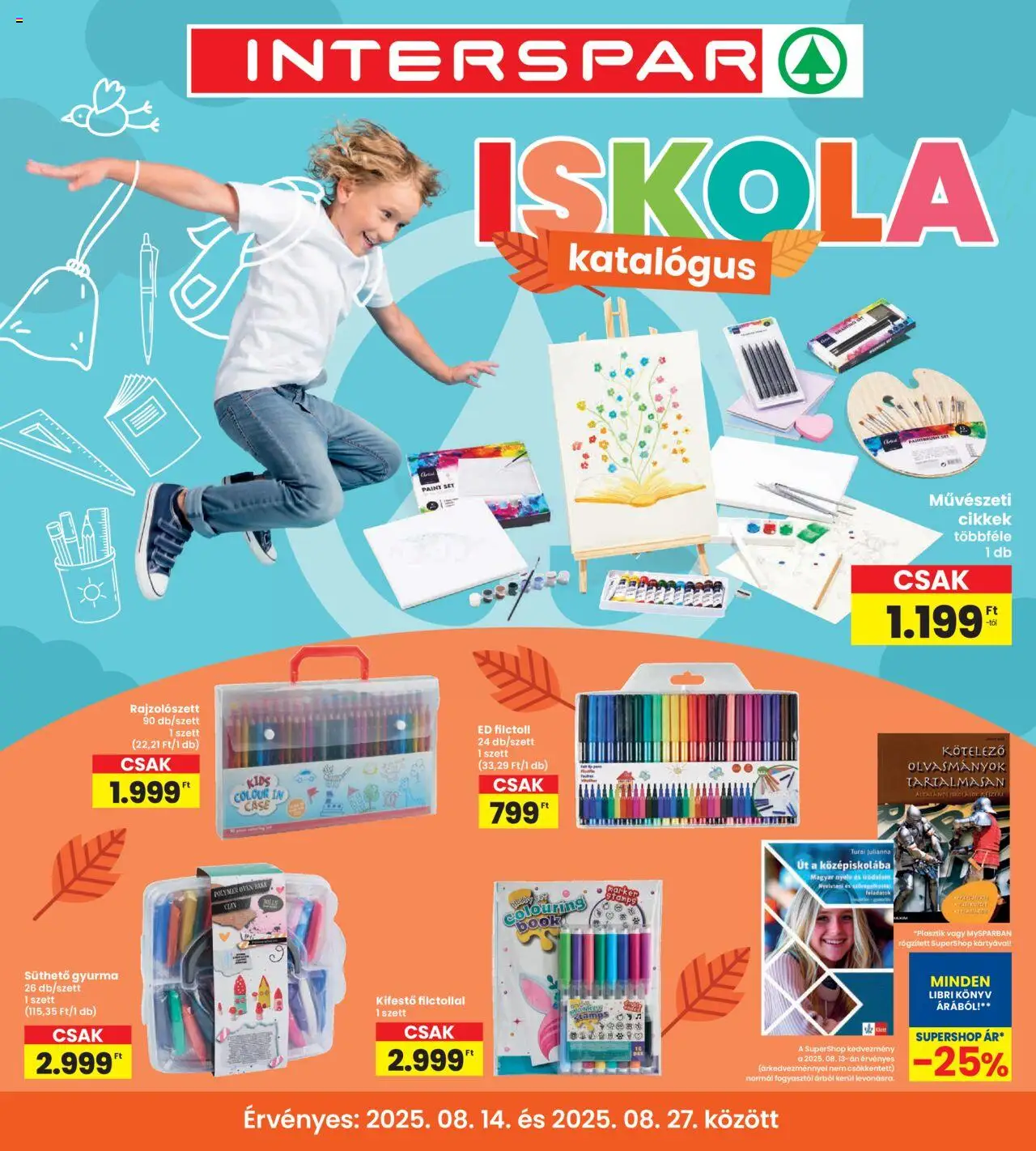 Interspar aktuális szórólap, érvényes 2025.08.14.-től - 1 oldal - Könyv, Gyurma