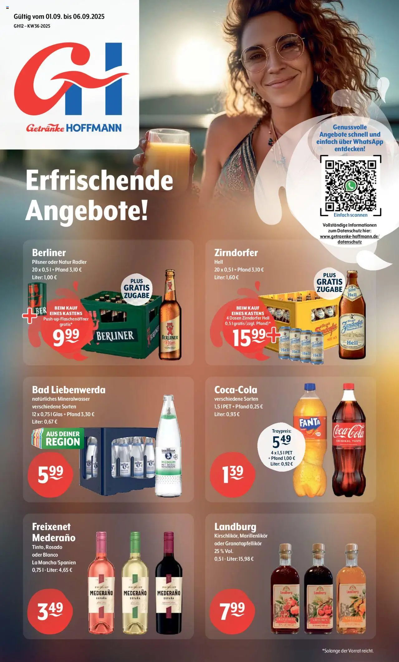 Getränke Hoffmann Brandenburg (vom 01.09.2025 - 06.09.2025) - Bad, Mineralwasser, Berliner, Fanta, Radler, Freixenet, Freixenet mederano