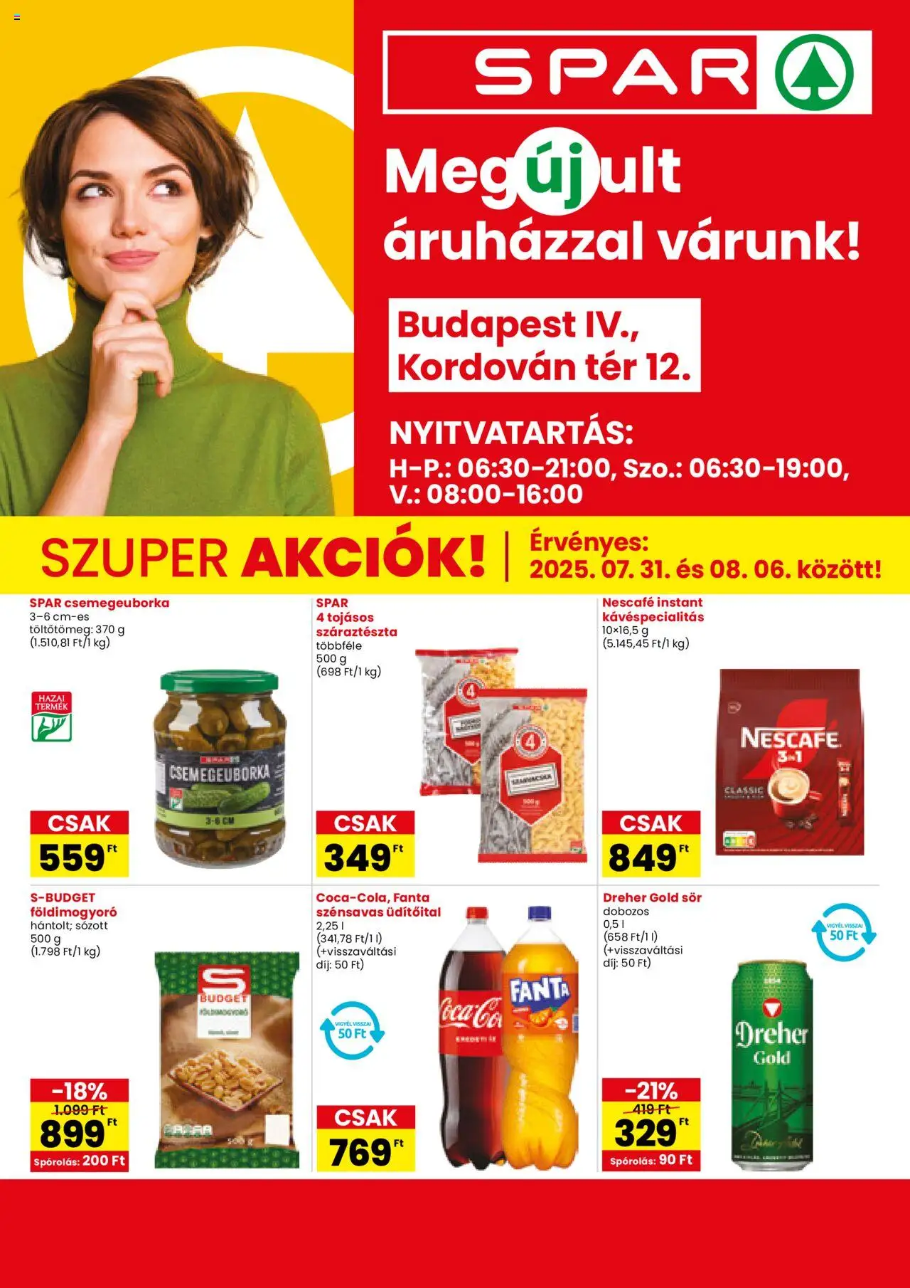 Spar aktuális szórólap, érvényes 2025.07.31.-től - 1 oldal