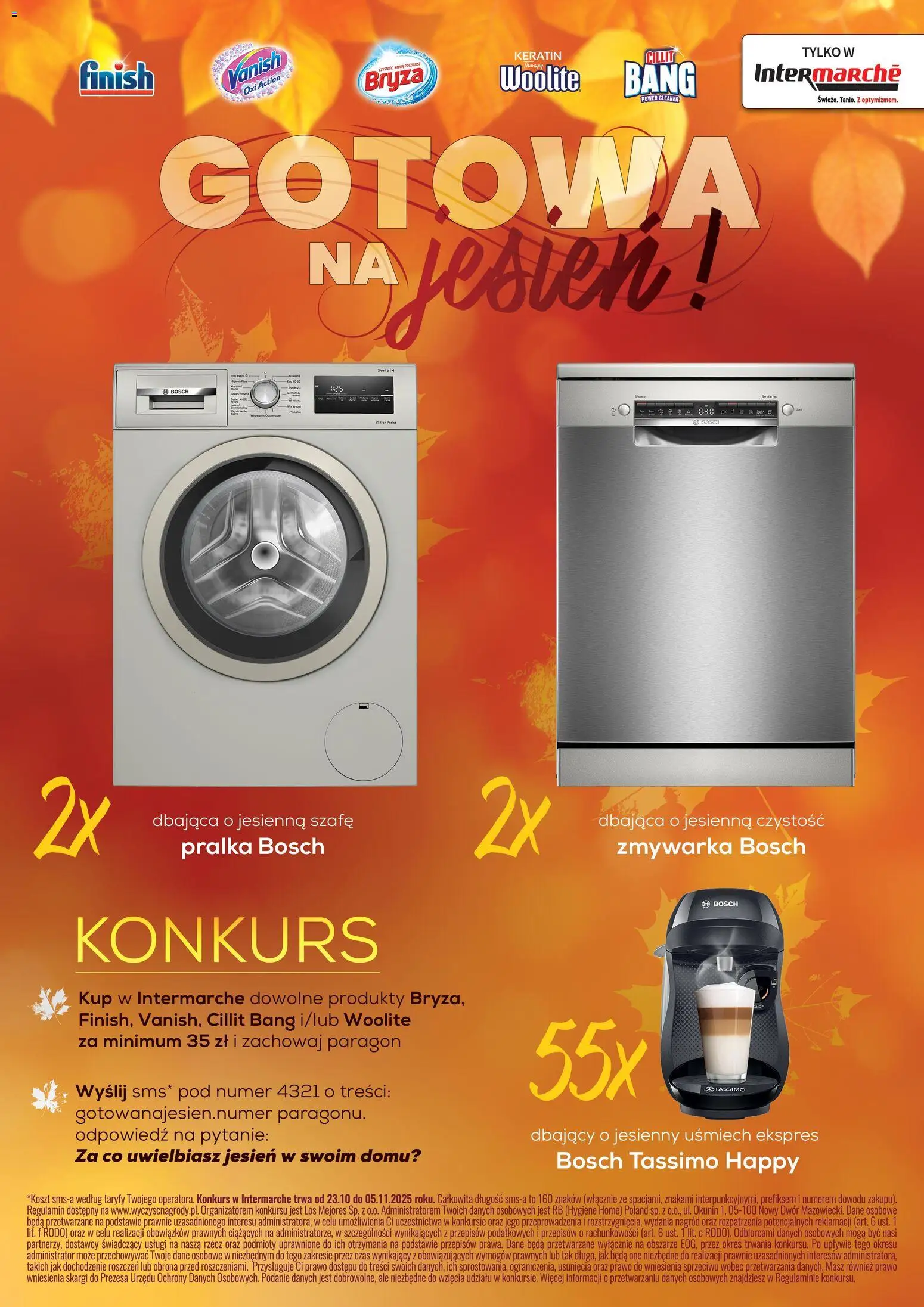 Intermarche Konkurs - Gotowa na jesień od 23.10.2025 - Nowa Gazetka - Numer strony 1 - Pralka, Zmywarka, Vanish, Cleaner, Cillit bang, Finish