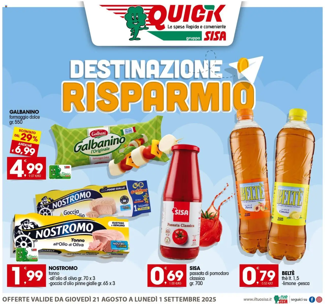 Volantino SISA valido da 21/08/2025 numero di pagina 1