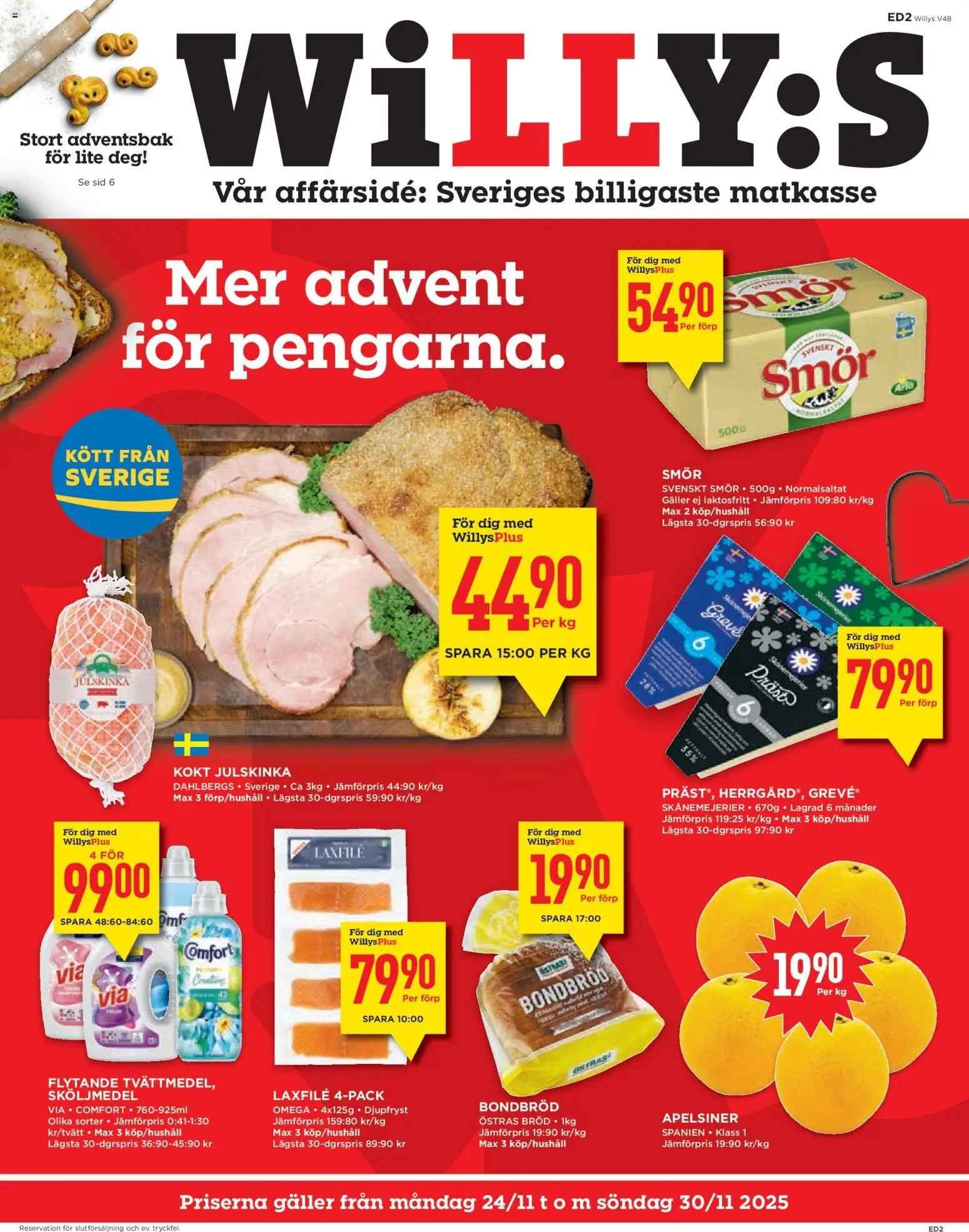 Förhandsgranska reklamblad Aktuella reklamblad Willys från butik Willys gäller från 24/11/2025