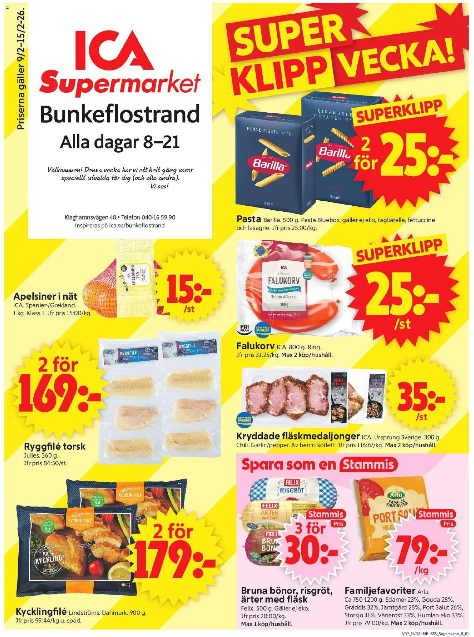 Förhandsgranska reklamblad Bunkeflostrand från butik ICA Supermarket gäller från 09/02/2026