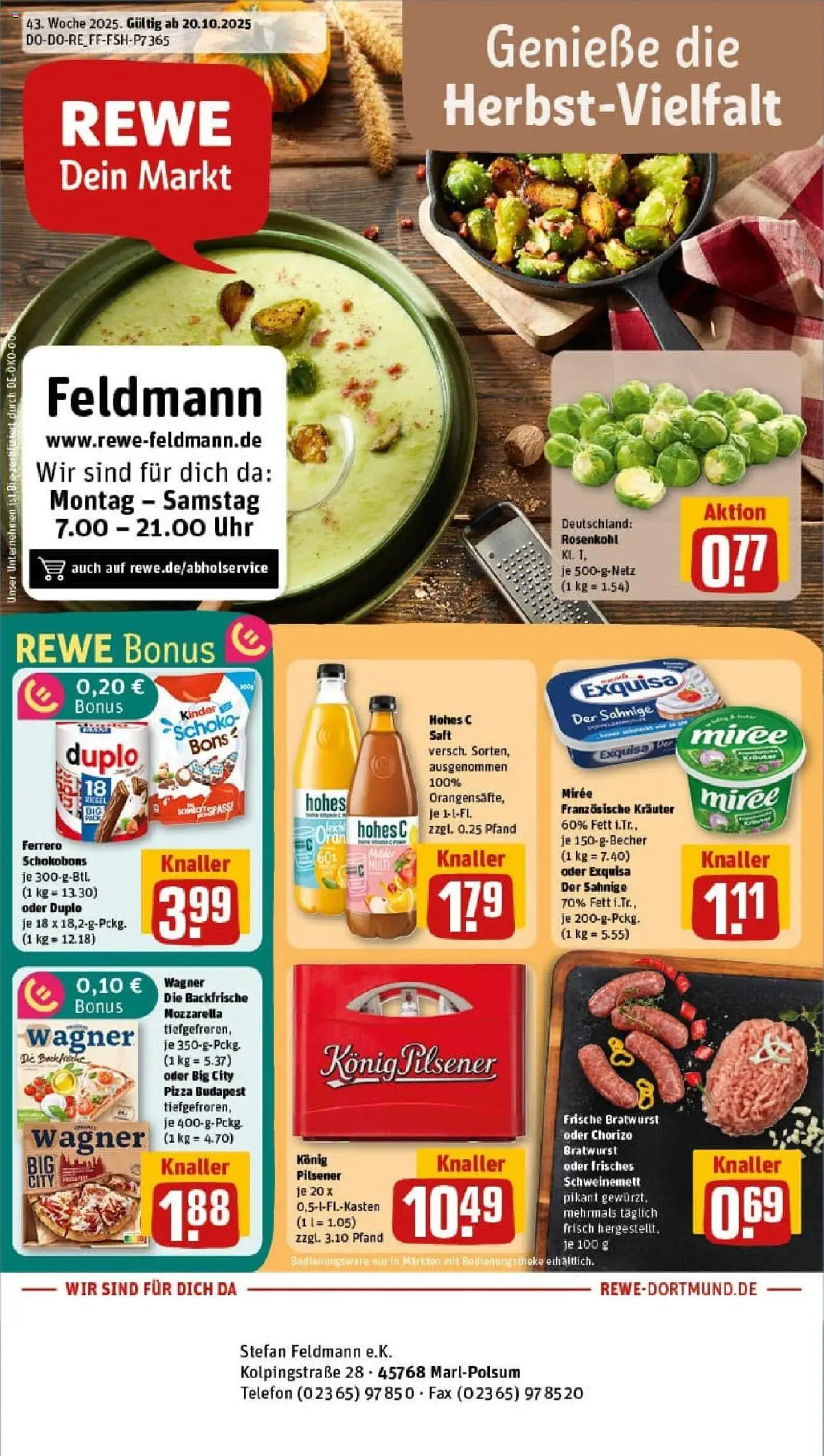 REWE Prospekt ab 19.10.2025 nächste Woche - Prospekt Marl	
