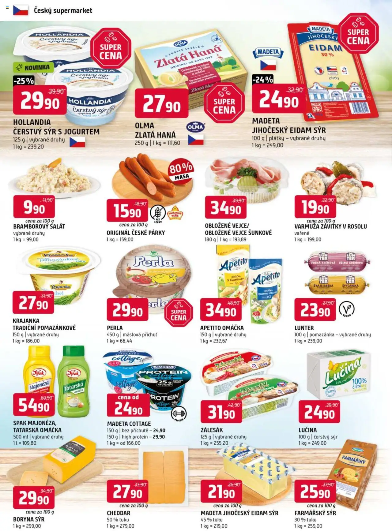  Terno Leták (18.06.2025 - 24.06.2025) - strana 4 - Vegan, Sýr, Salát, Párky, Cheddar, Cottage cheese, Eidam, Hollandia
