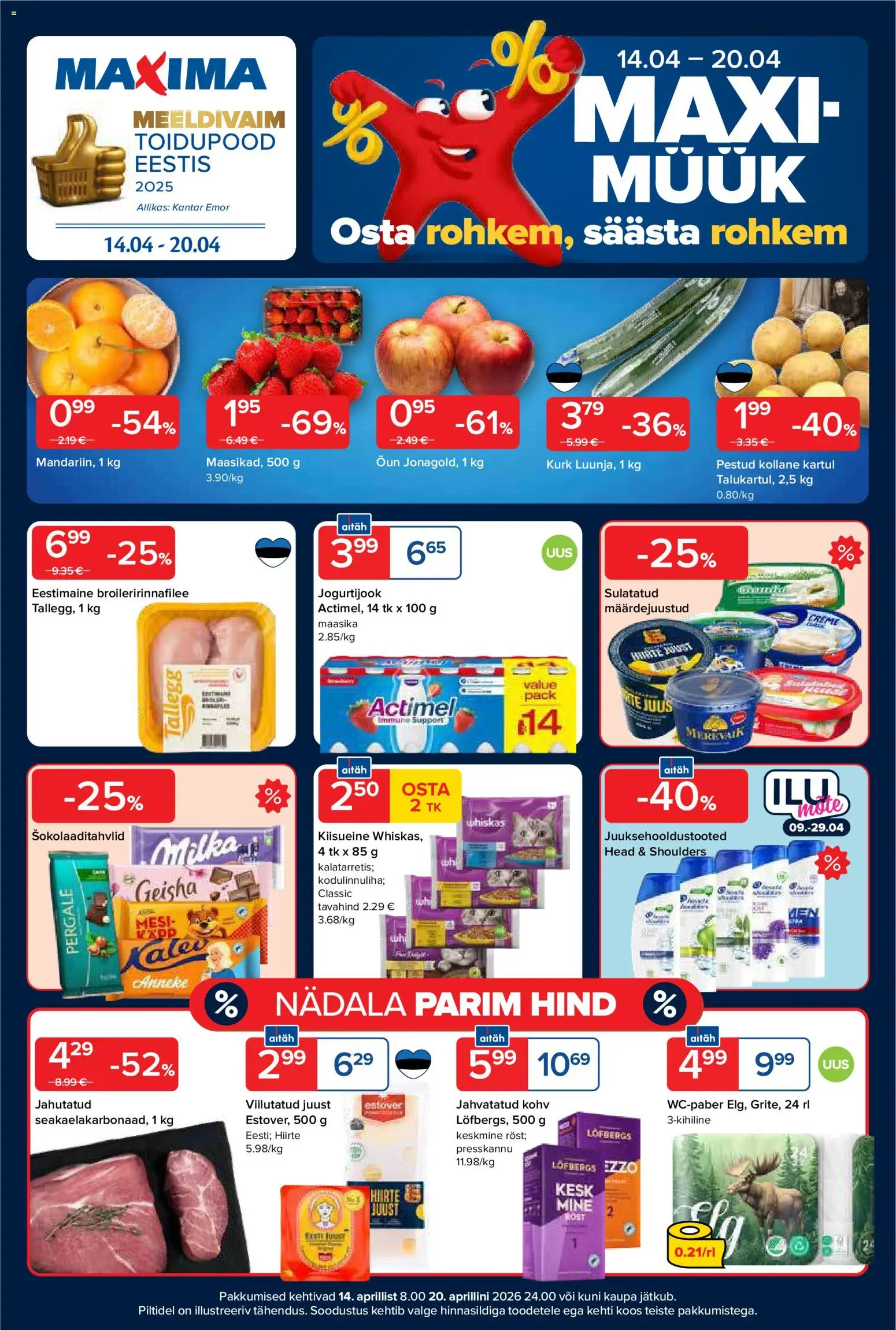 Maxima kliendilehe eelvaade alates 14.04.2026