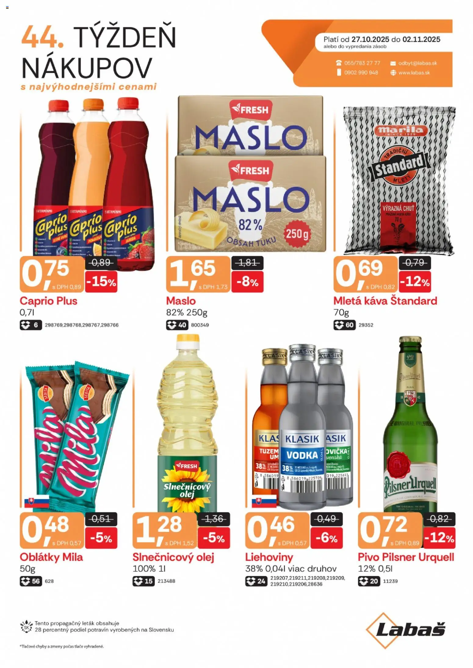 Labaš Leták (27.10. - 02.11.2025) - Akčná ponuka
