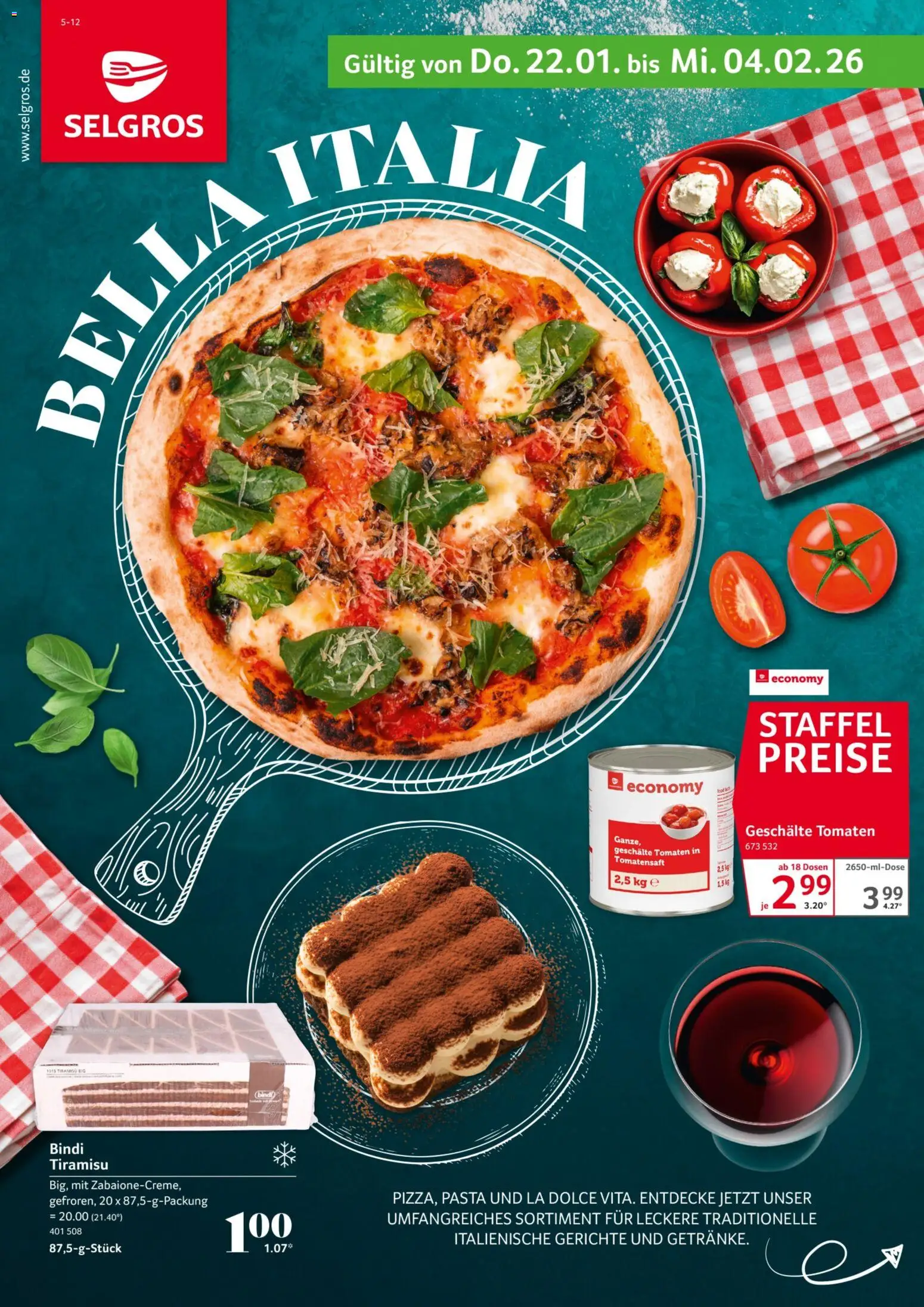 Vorschau von dem Prospekt des Geschäftes Selgros, gültig ab dem 22.01.2026 - Gerichte, Pasta, Tomaten