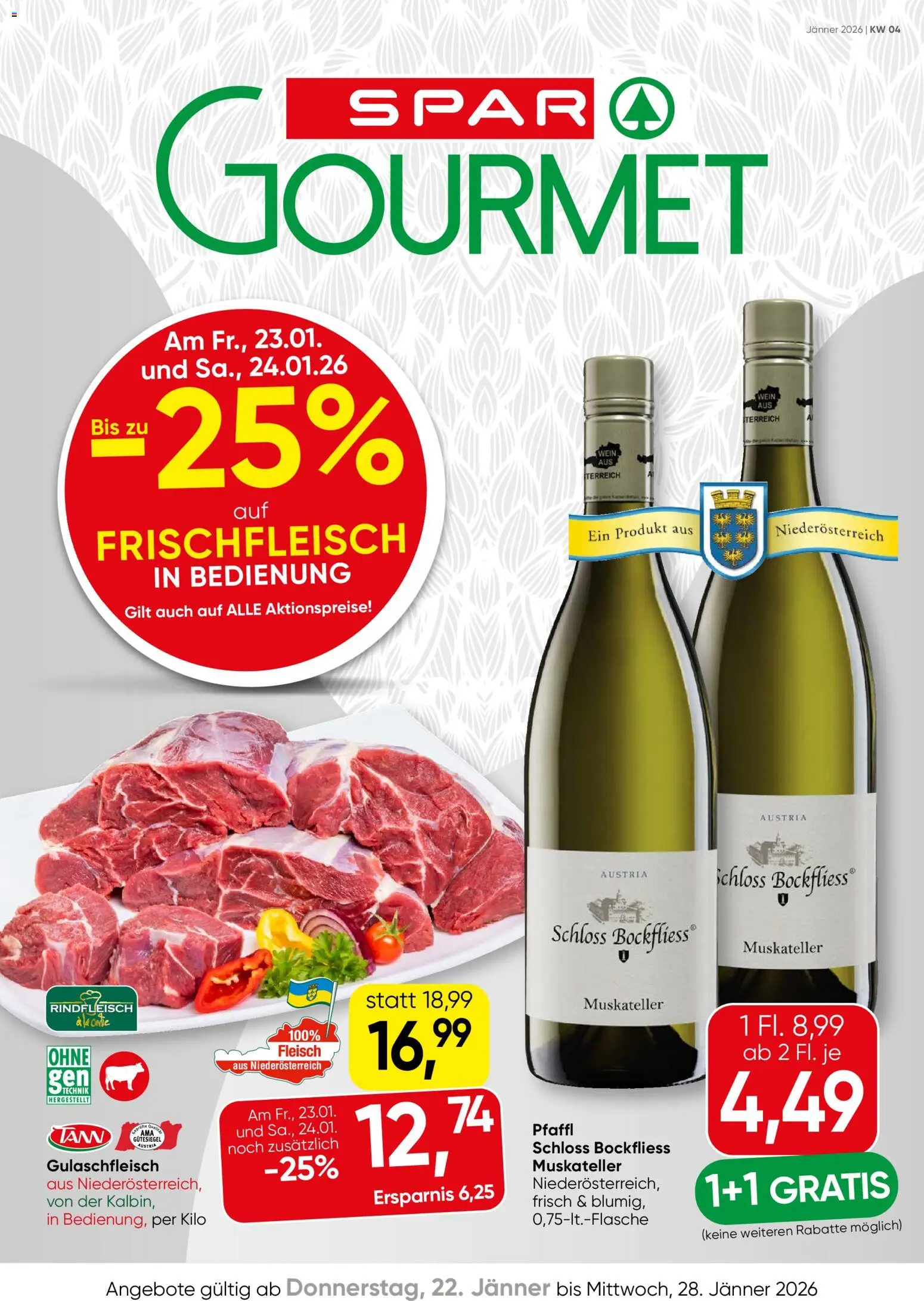 Vorschau der Angebote: SPAR Gourmet Flugblatt gültig ab 22.01.2026