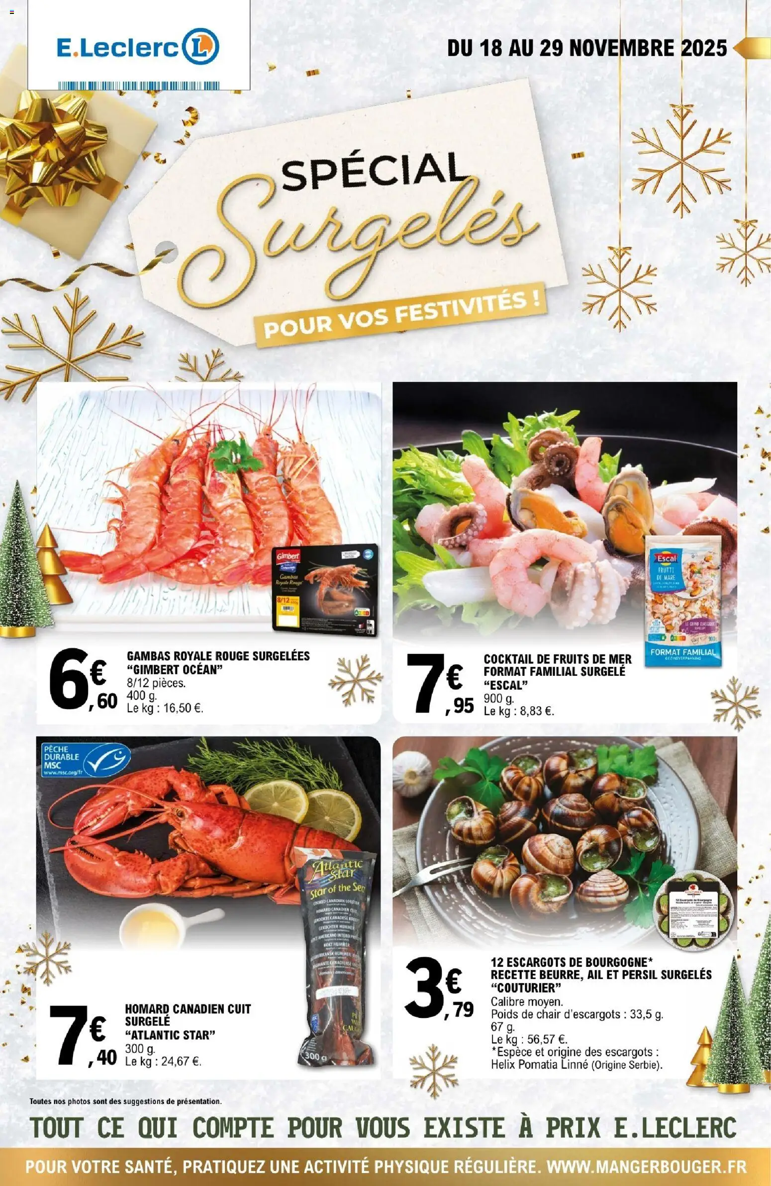 Prévisualisation de Surgeles festifs du magasin E.Leclerc formulaire valide 18/11/2025