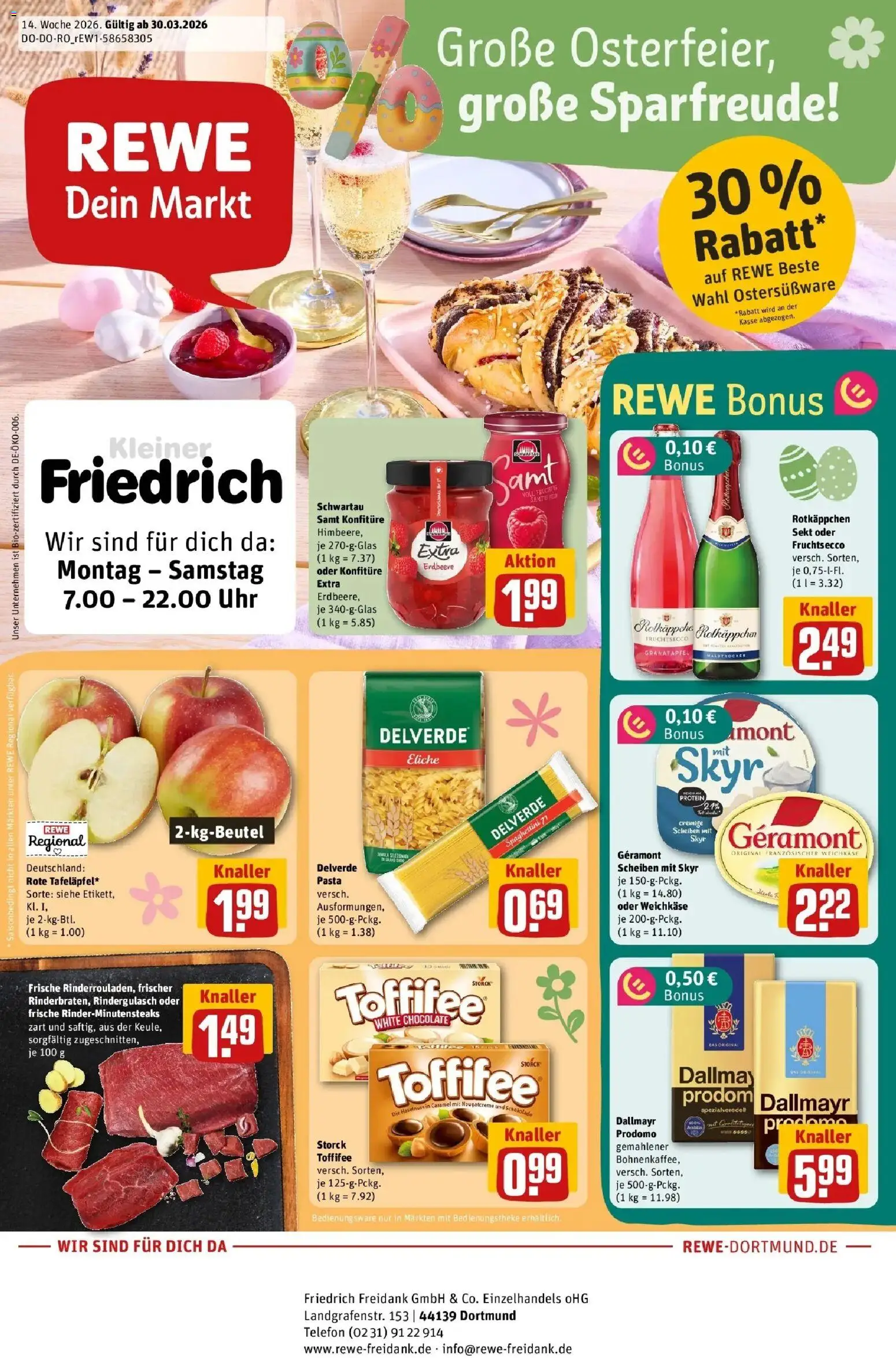 Vorschau von dem Prospekt des Geschäftes Rewe, gültig ab dem 30.03.2026