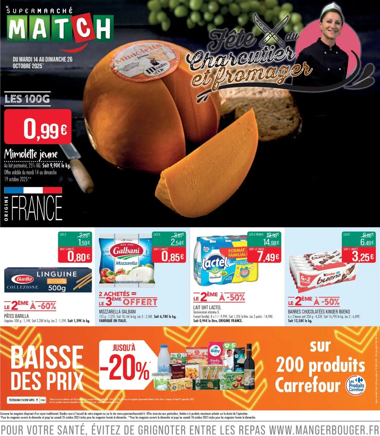 Fête du Charcutier et fromager | Meaux de la boutique Match Supermarché valable du 14/10/2025 - Page numéro 1