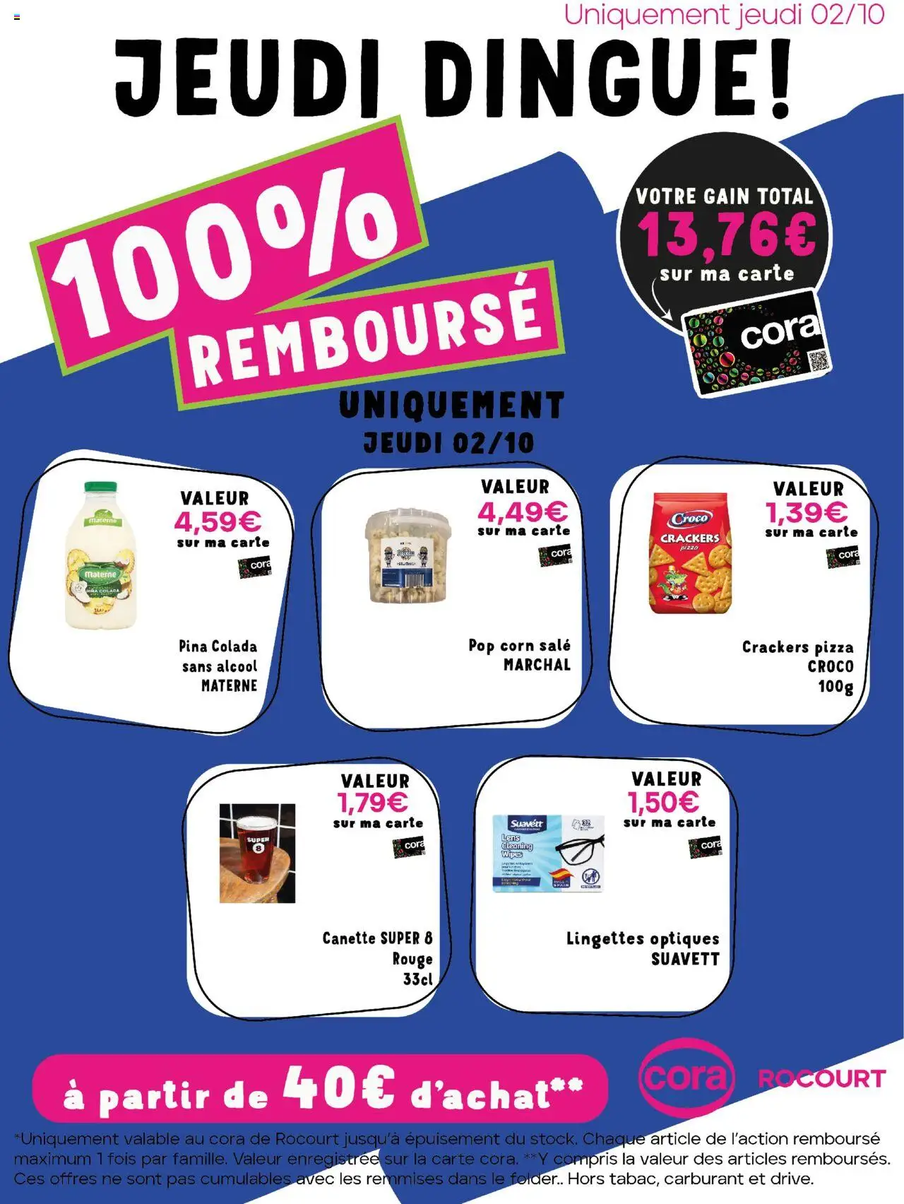 Cora shop Les offres 100% au cora Rocourt Jeudi geldig vanaf 02/10/2025 - Paginanummer 1