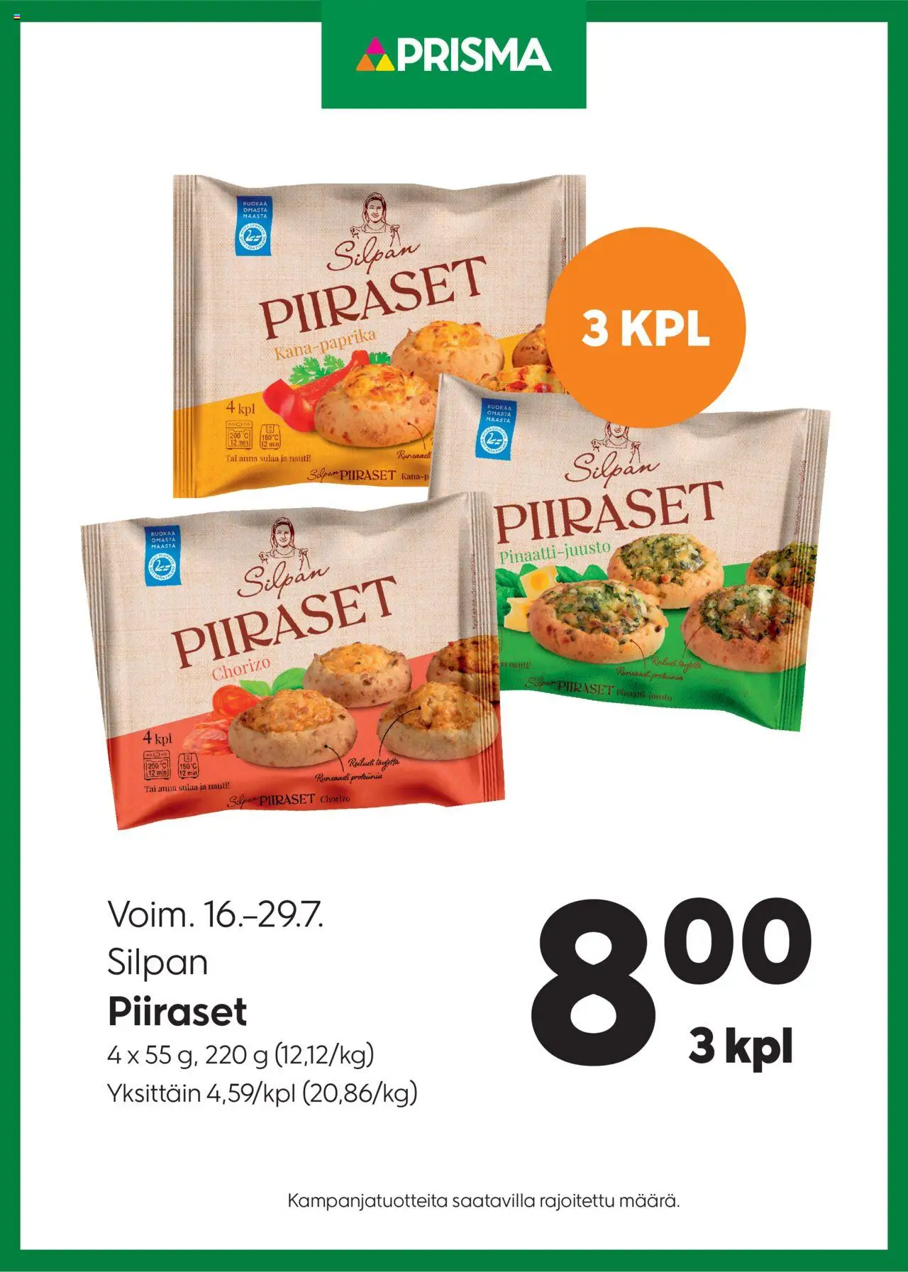 Prisma-kaupan Tarjoukset Silpan Piiraset voimassa 16/07/2025 - Sivulla 1