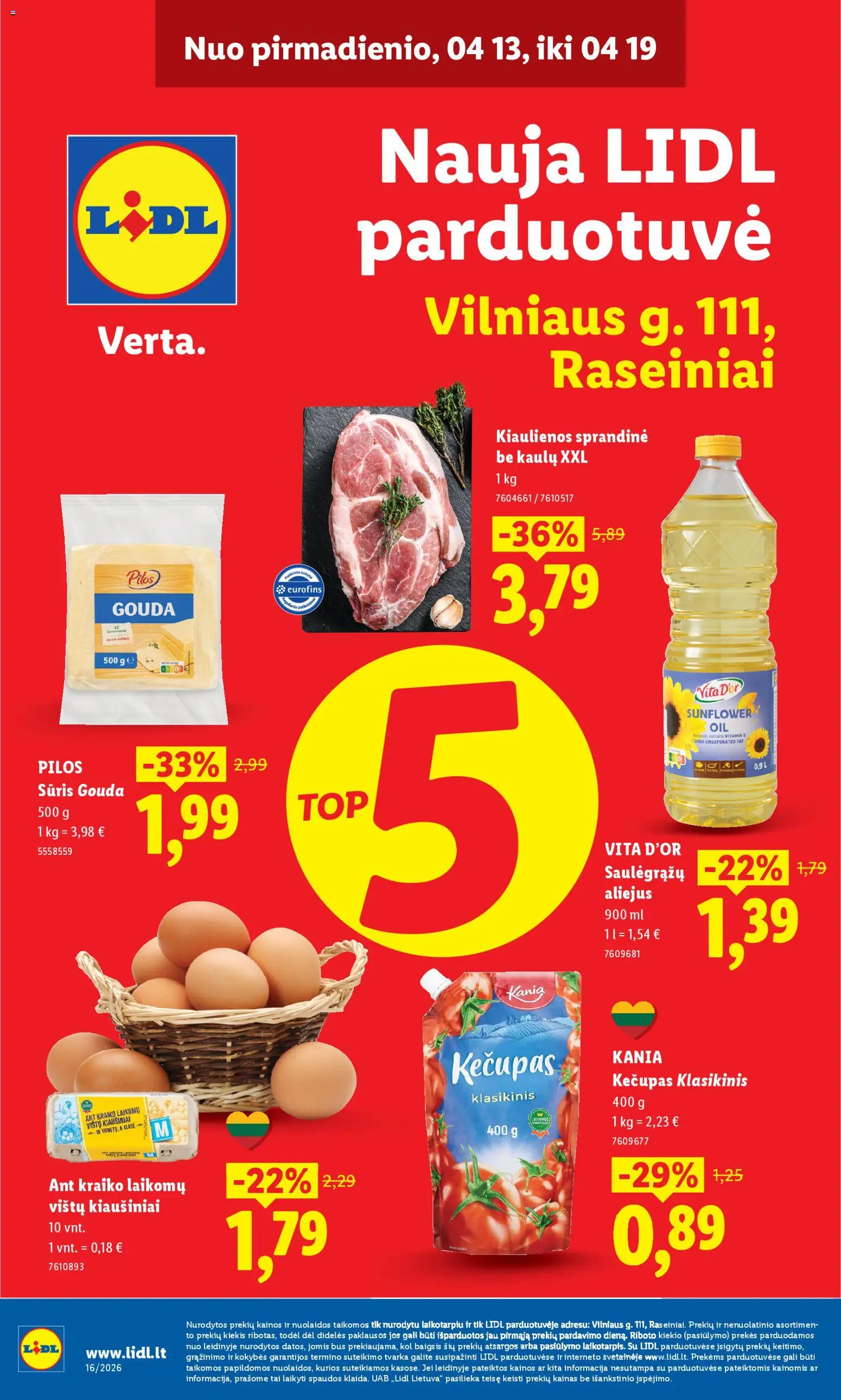 LIDL parduotuvės leidinio LIDL leidinys - Nauja parduotuvė Raseiniuose galiojančio nuo 2026.04.13 peržiūra