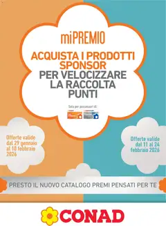 Anteprima dell'opuscolo Volantino Mi Premio Lazio dal negozio Conad valido da 29/01/2026